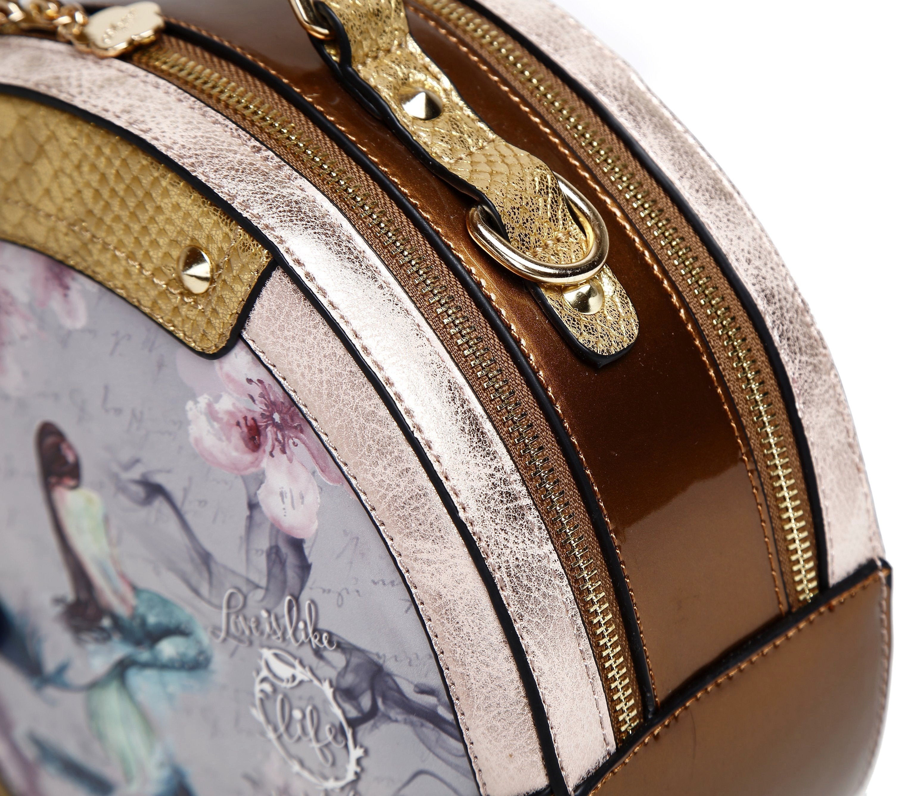 Princess Mera Vintage Sphere Double Zipper Opening Women Purses and Handbags - Brangio Italy Co.