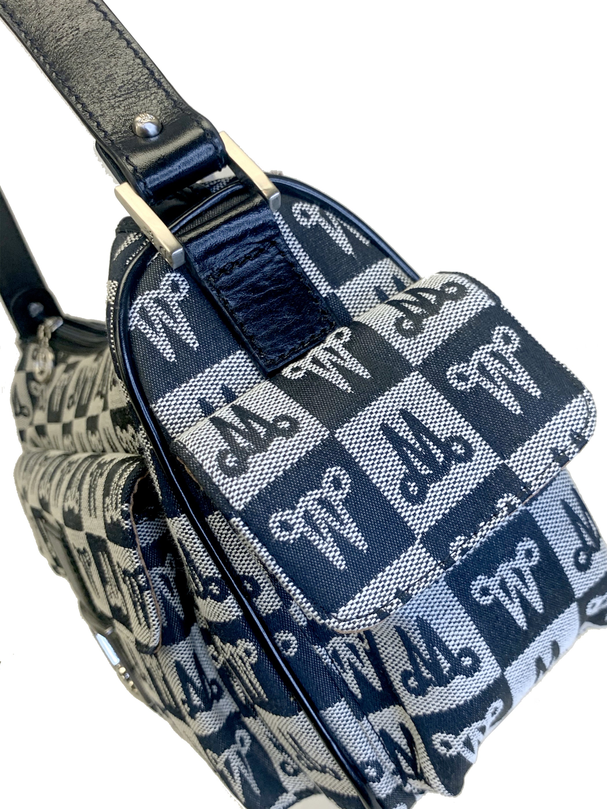 Misty Genuine Cowhide Leather Monogram Baguette Shoulder Bag  [Made in Italy]