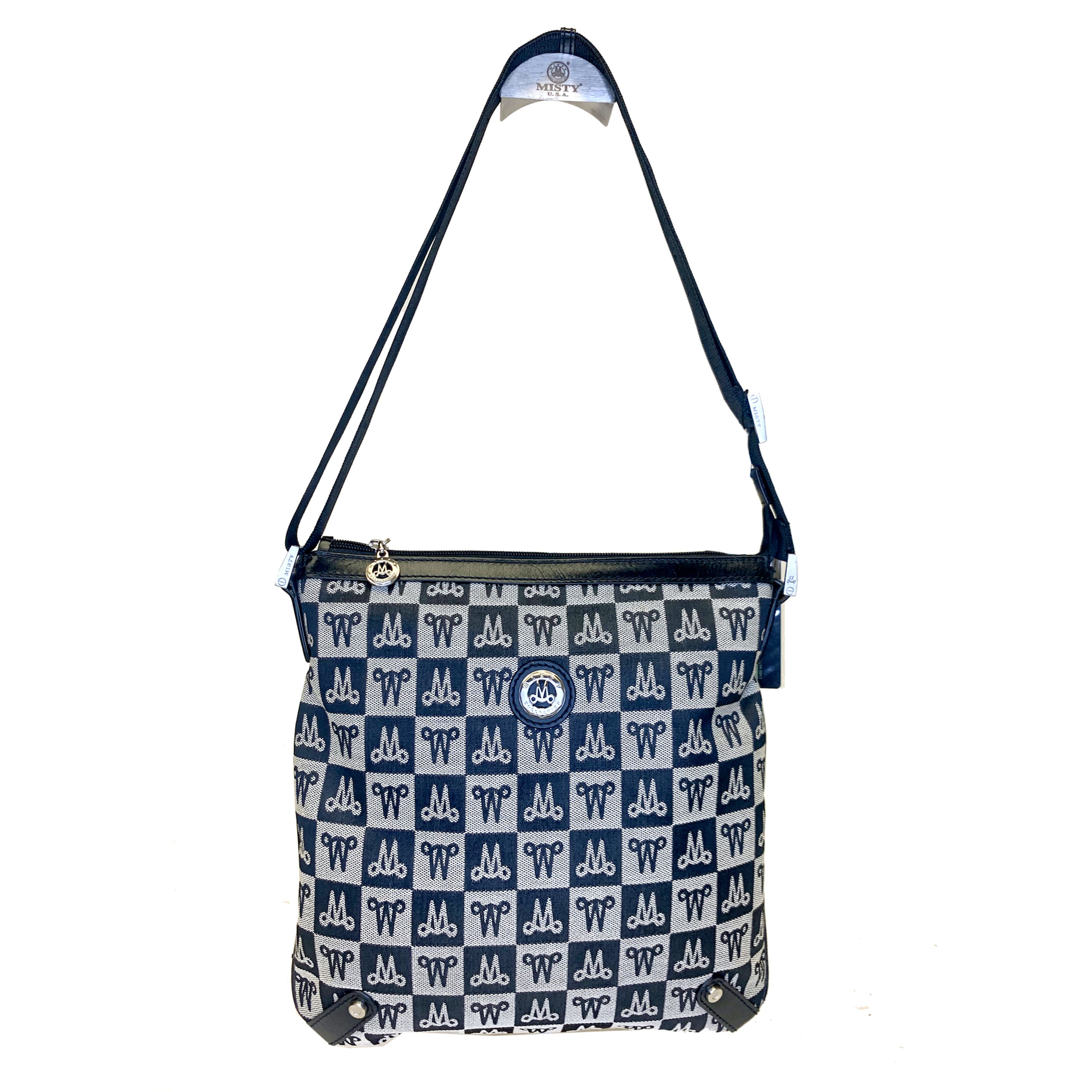 Misty Genuine Leather Monogram Crossbody Bag  [Made in Italy]