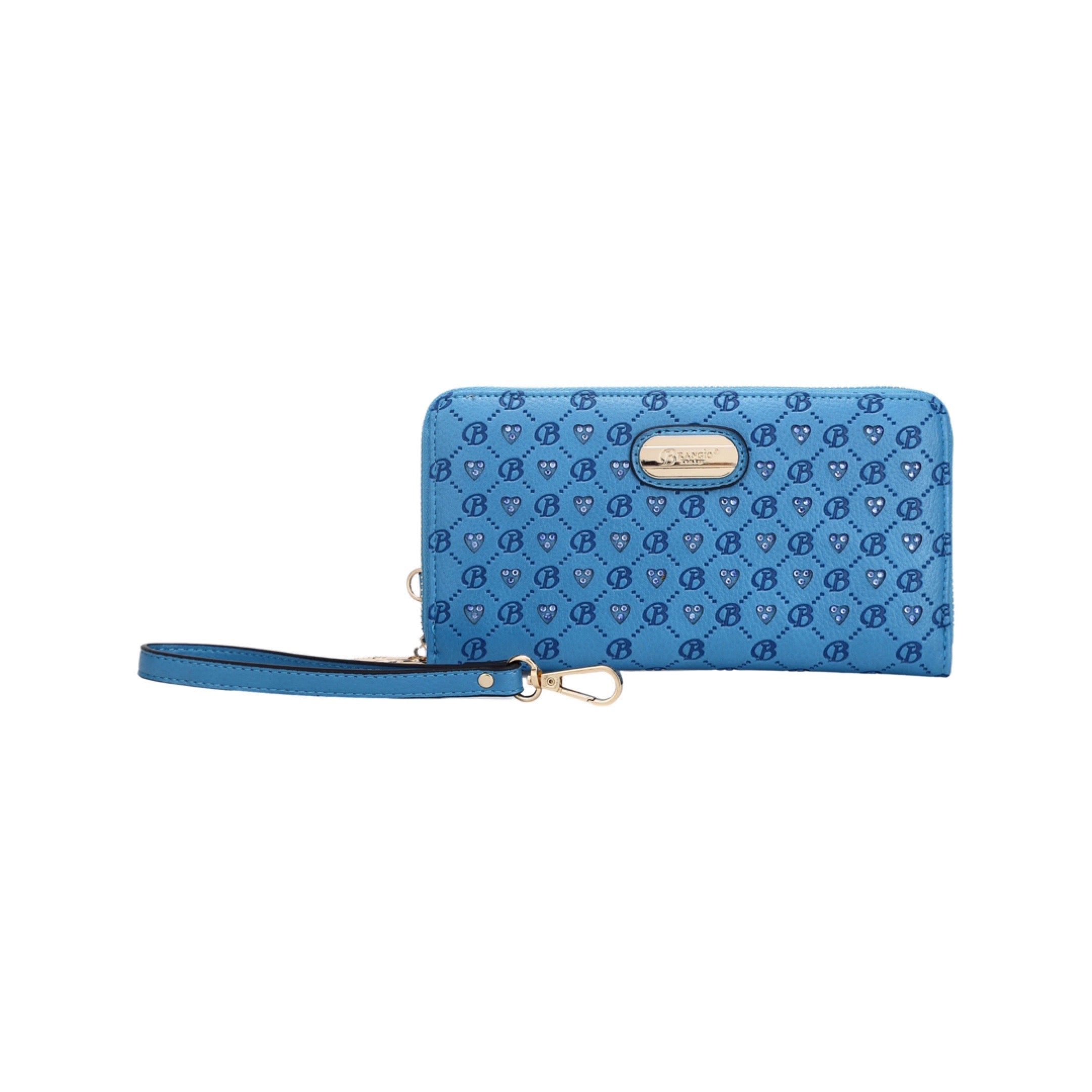 Millionaire Vegan Leather  Gem Crystal Wristlet Wallet - Brangio Italy Co.
