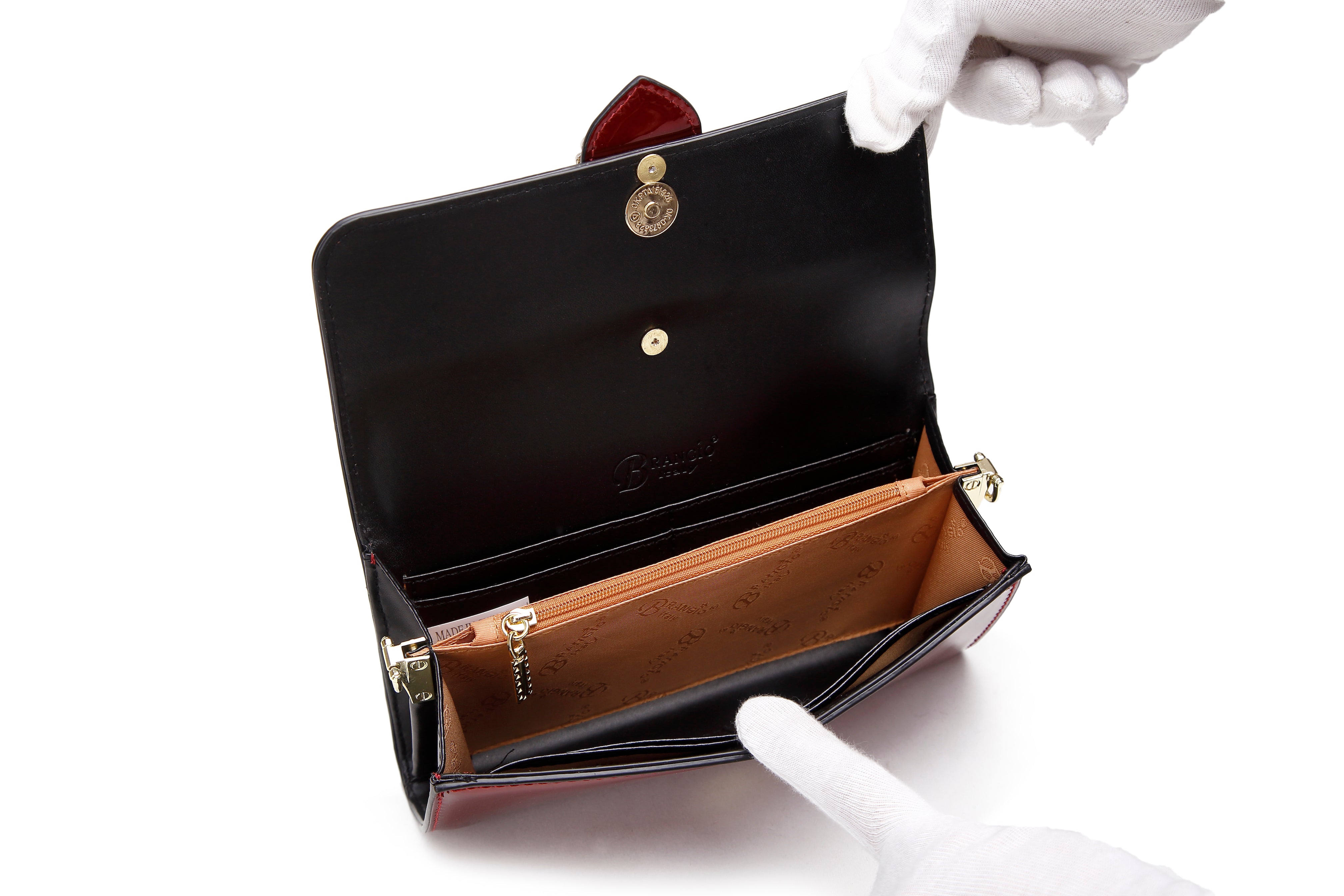Queen's Crown Magnetic Clasp Womens Crossbody Wallet & Purse - Brangio Italy Co.