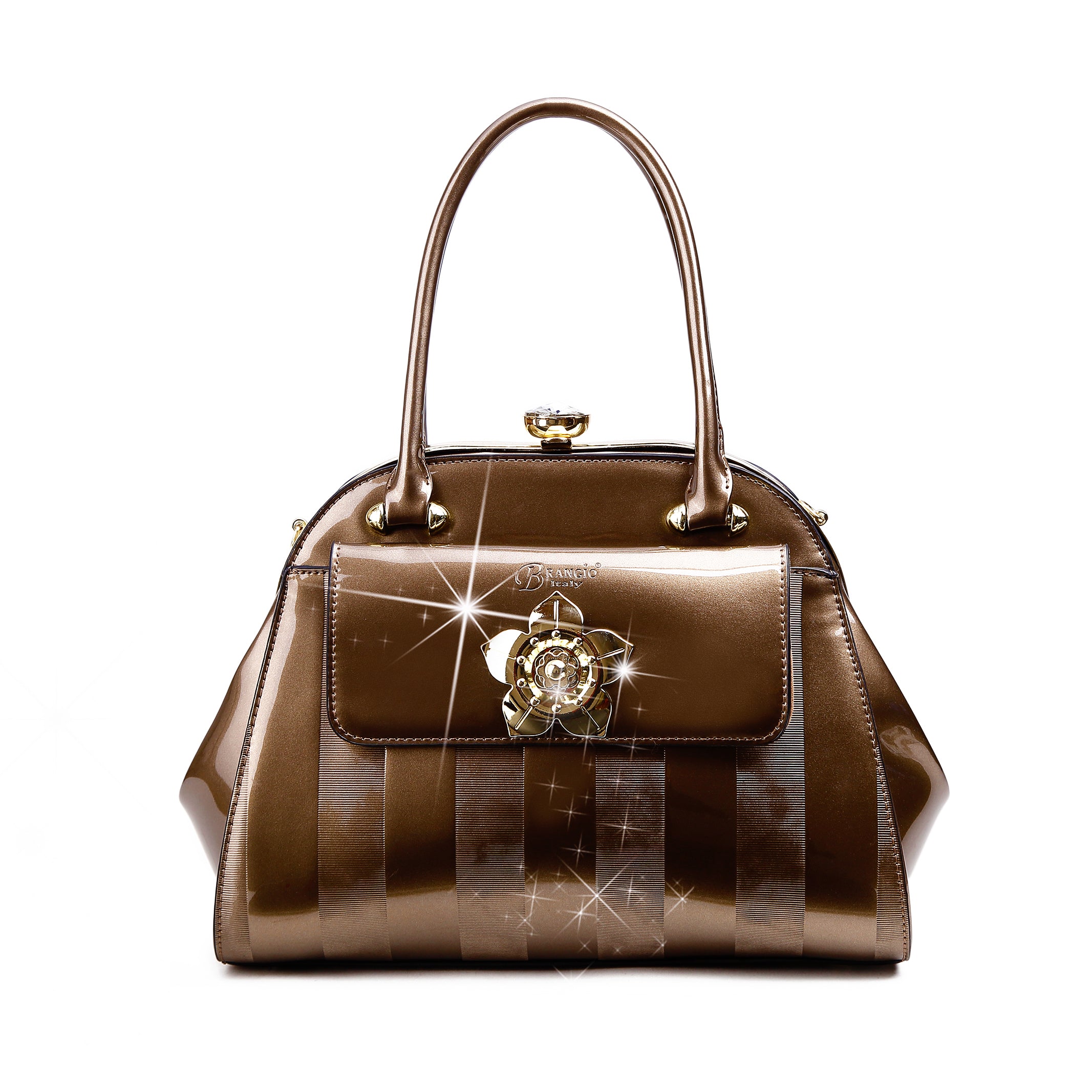 Floral Accent High-end Fashion Purses and Handbags - Brangio Italy Co.