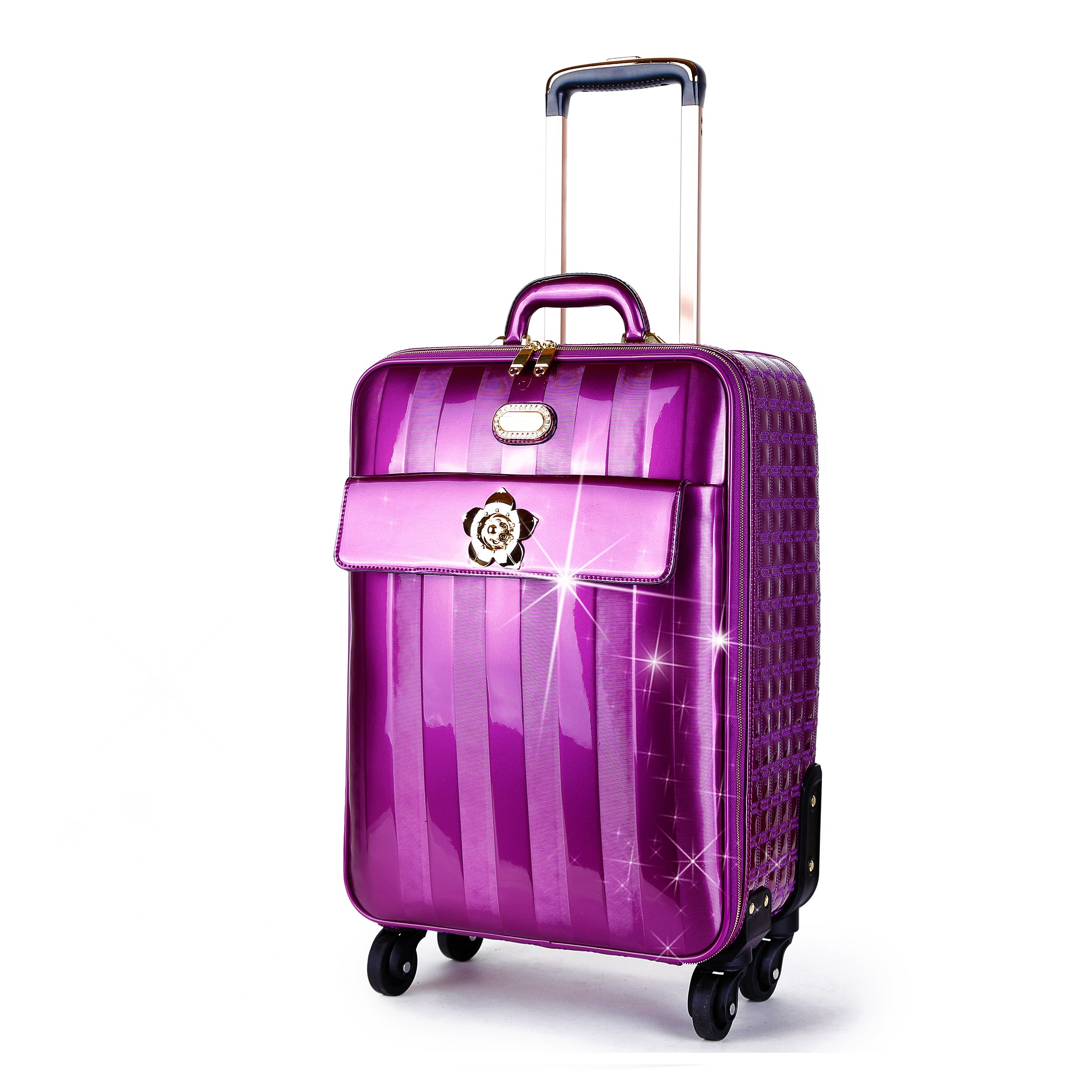 Floral Accent Light Weight Spinner Luggage - Brangio Italy Co.