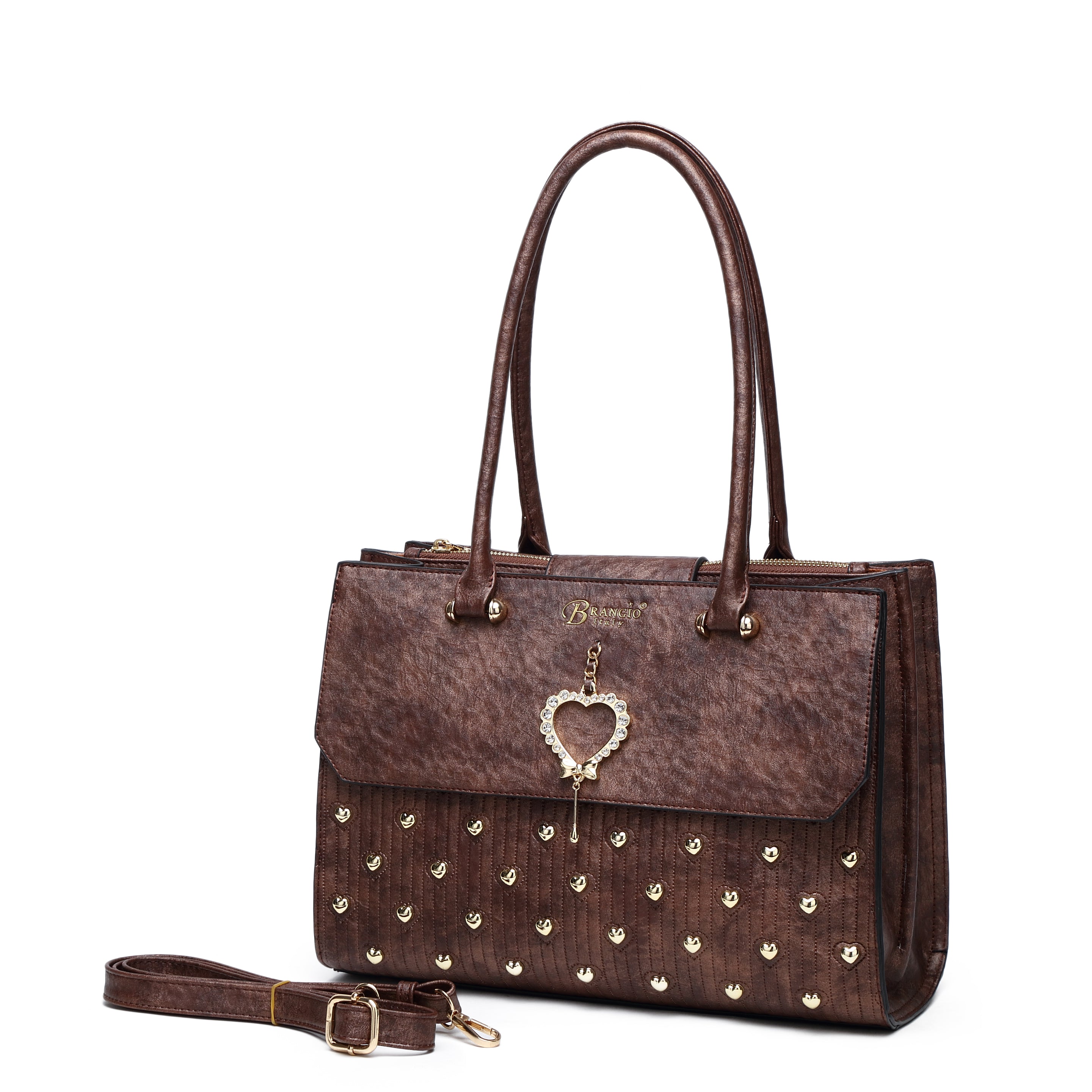 Heart 2 Heart Handmade Medium Elegant Satchel - Brangio Italy Co.