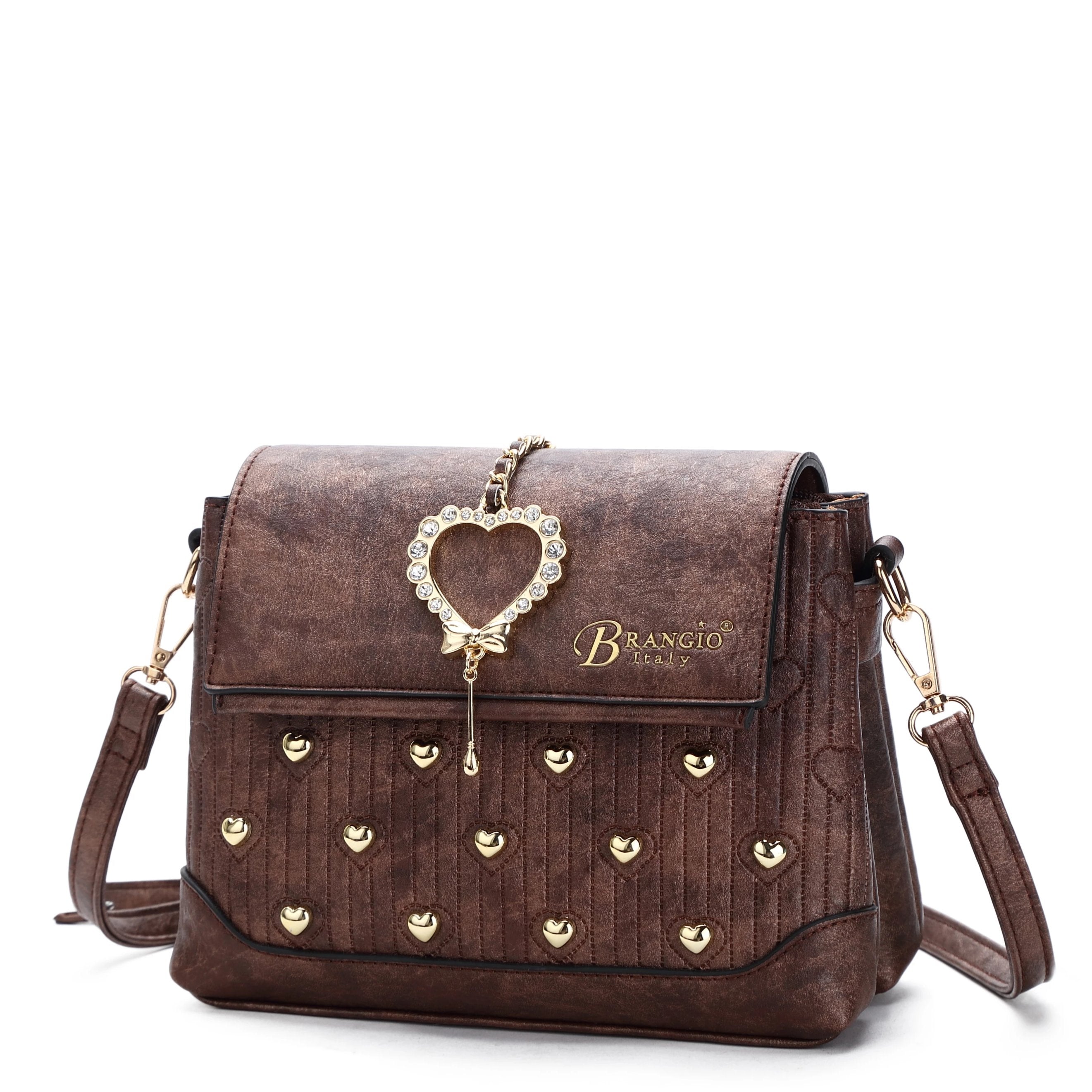 Hearts Handmade Cross-body Fashion Satchel - Brangio Italy Co.