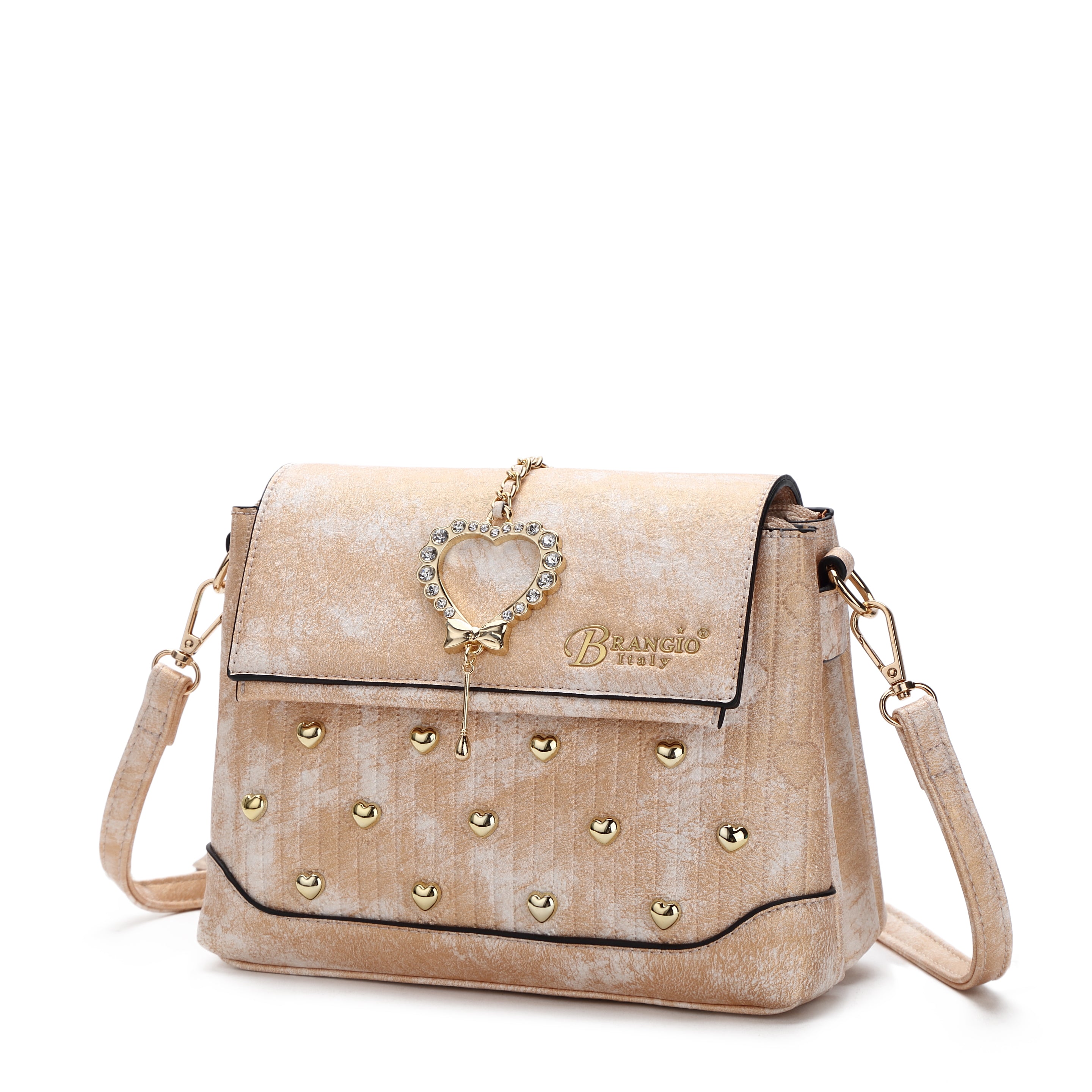 Hearts Handmade Cross-body Fashion Satchel - Brangio Italy Co.