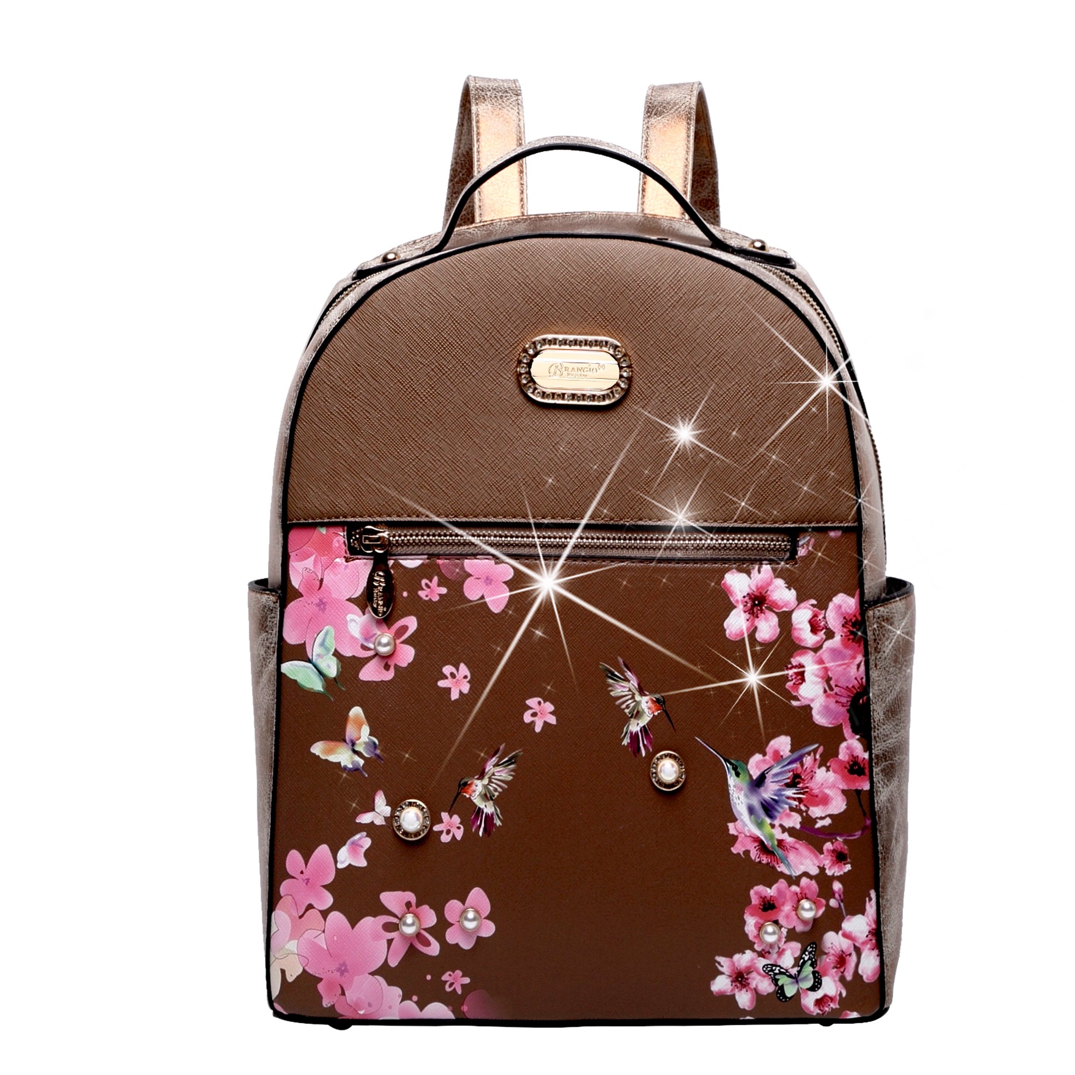 Hummingbird Crystal Laced Scratch & Stain Resistant Womens Backpack - Brangio Italy Co.