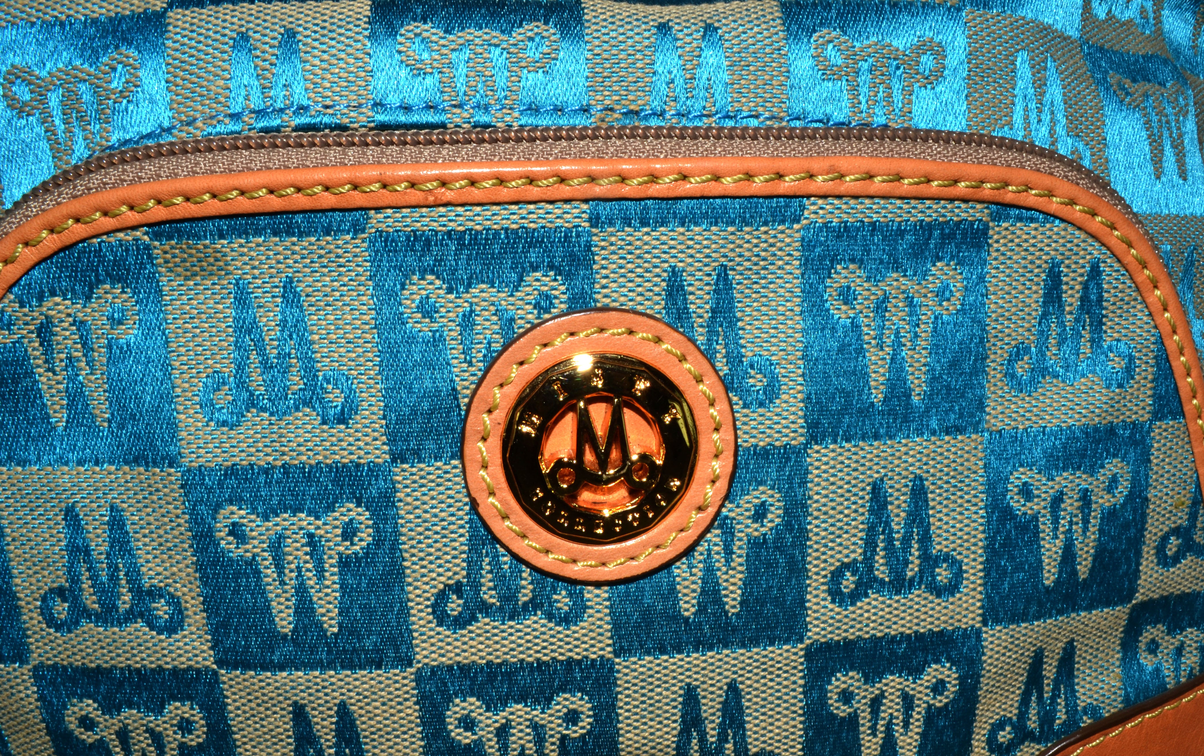 Misty Genuine Cowhide Leather Monogram Shoulder Bag with Front Pocket  [Made in Italy]
