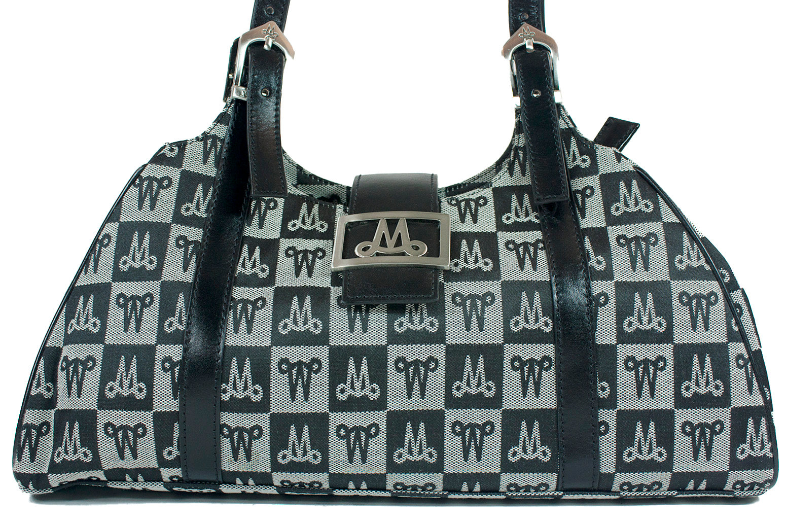 Misty Monogram Genuine Leather Checkered Handbag