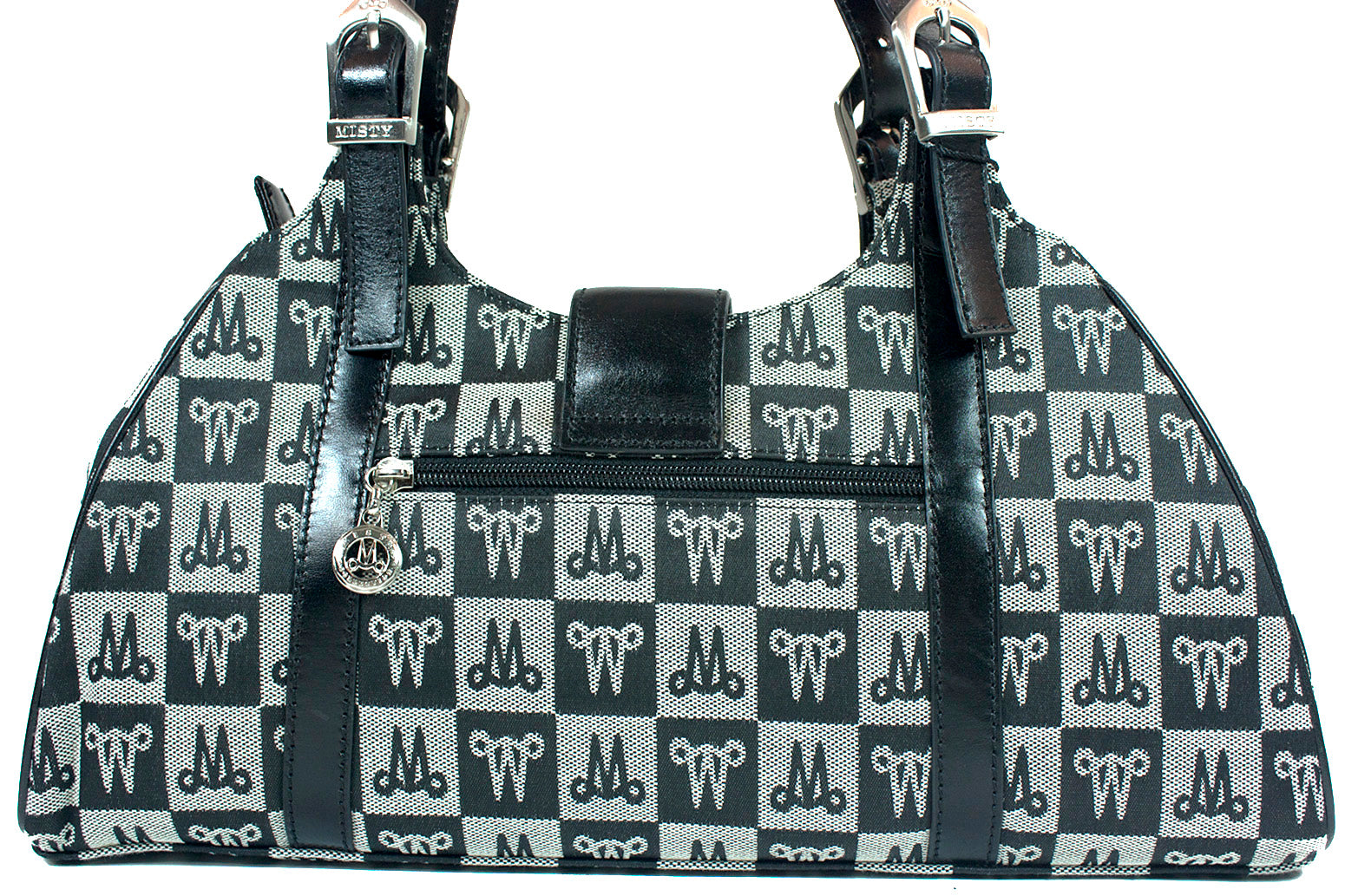 Misty Monogram Genuine Leather Checkered Handbag