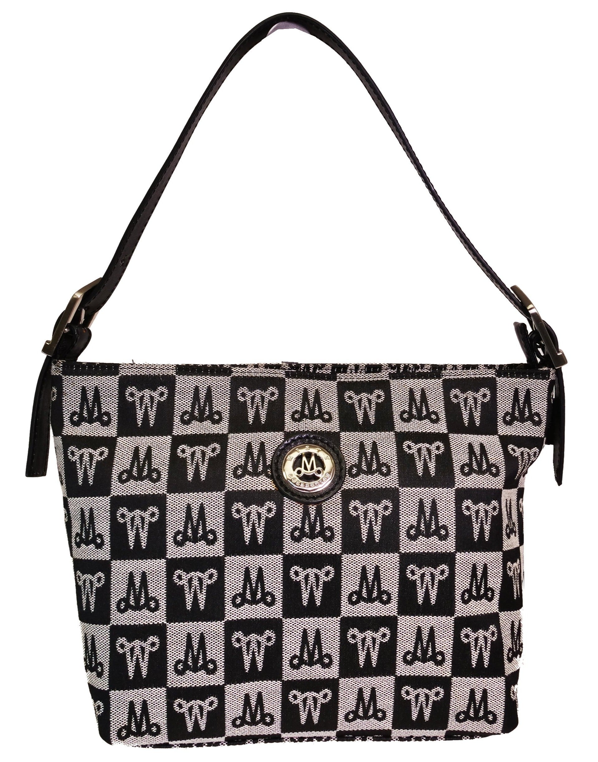 Misty Genuine Cowhide Leather Monogram Shoulder Bag  [Made in Italy]