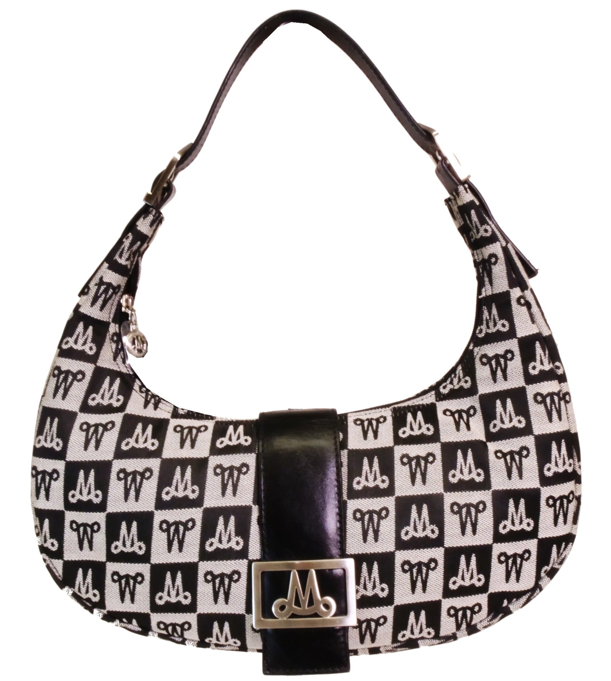 Misty Genuine Cowhide Leather Monogram Shoulder Hobo Bag  [Made in Italy]