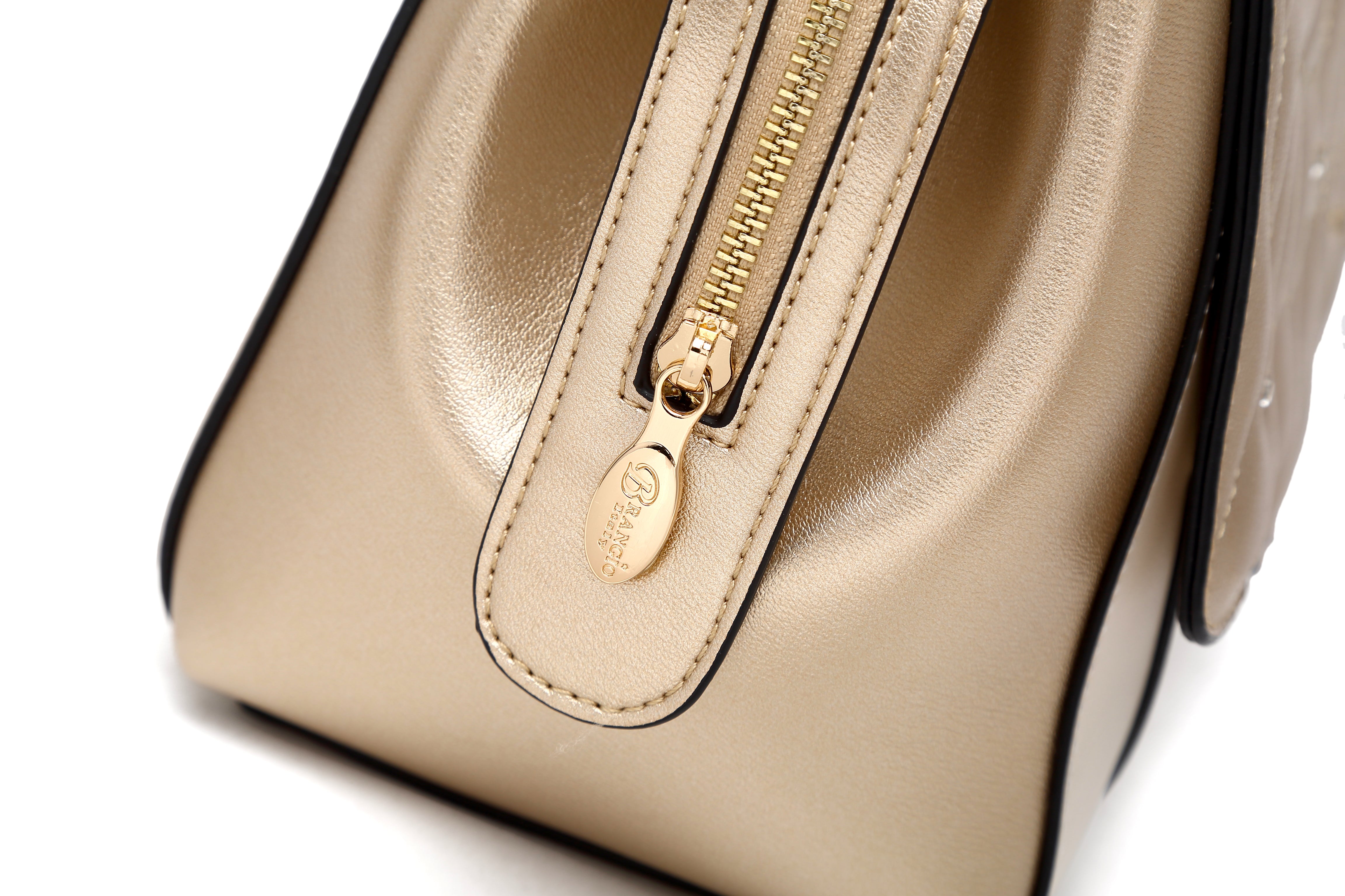 Rosette 3D Crystal Metallic Satchel - Brangio Italy Collections