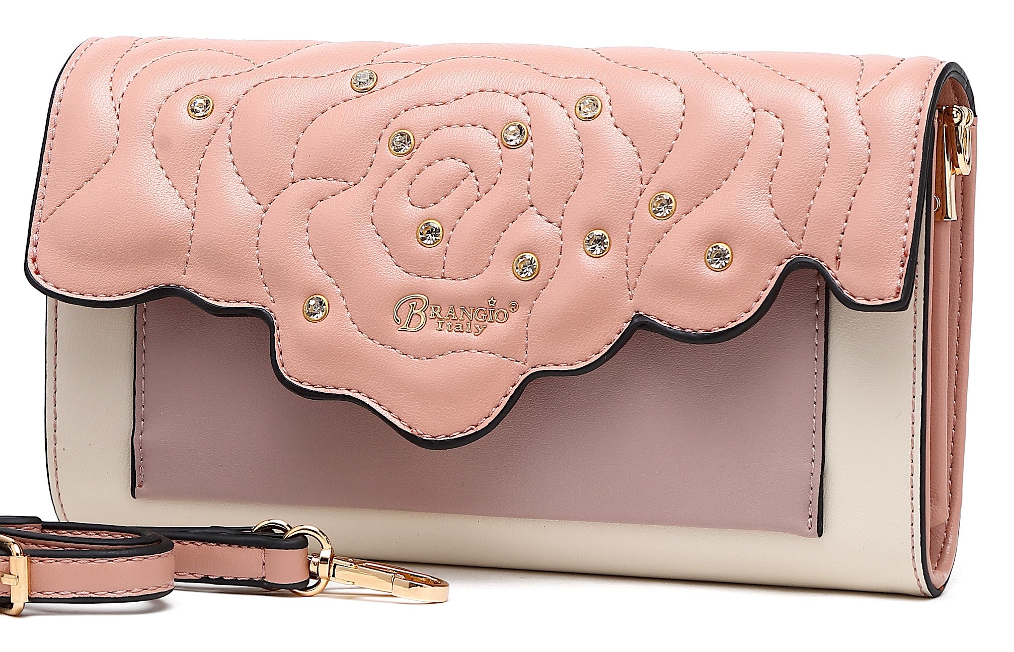 Rosette 3D Crystal Mini Crossbody Clutch - Brangio Italy Co.