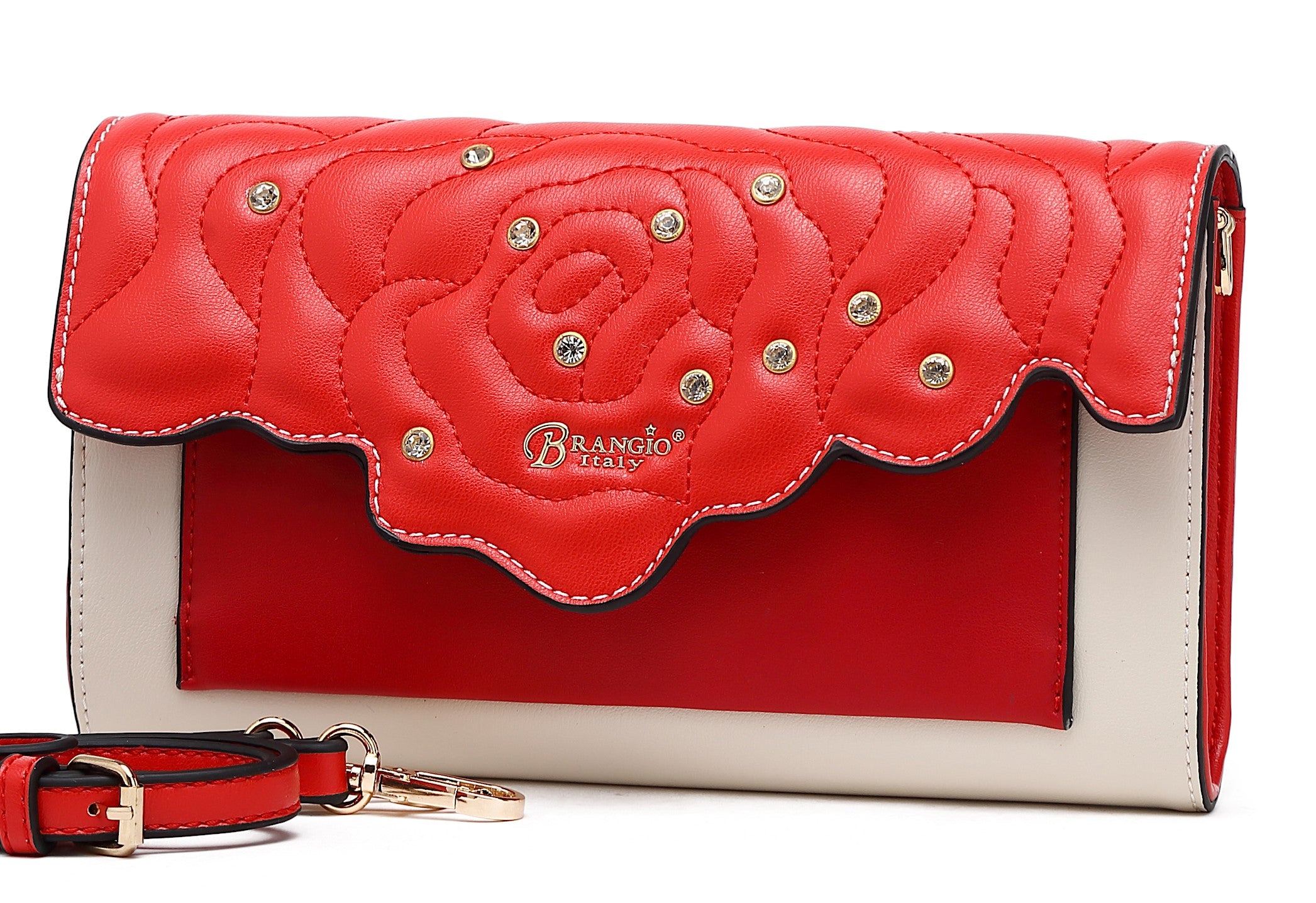 Rosette 3D Crystal Mini Crossbody Clutch - Brangio Italy Co.