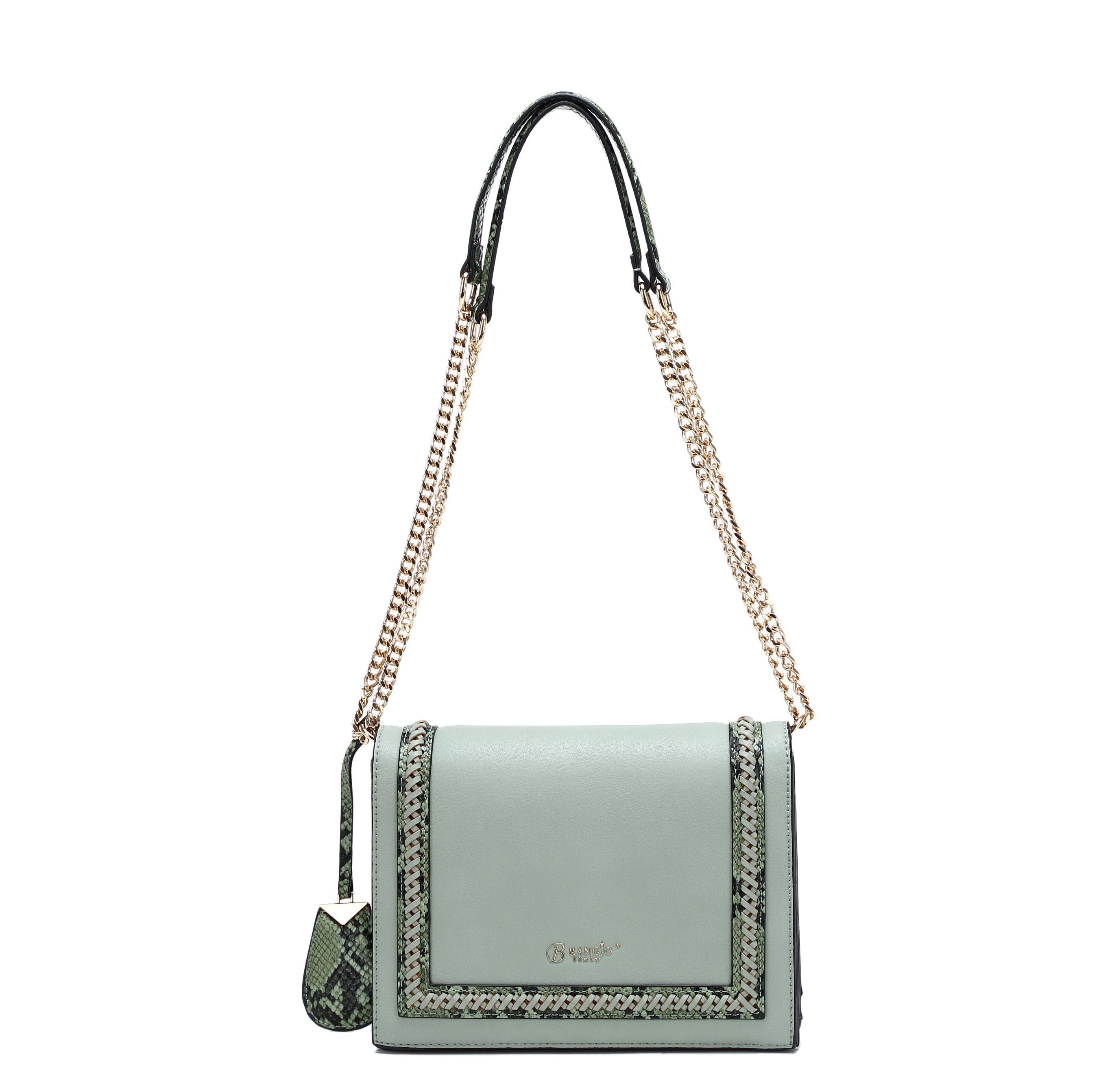 Brangio Italy Chain Shoulder Bag for Women - Designer Crossbody Purse