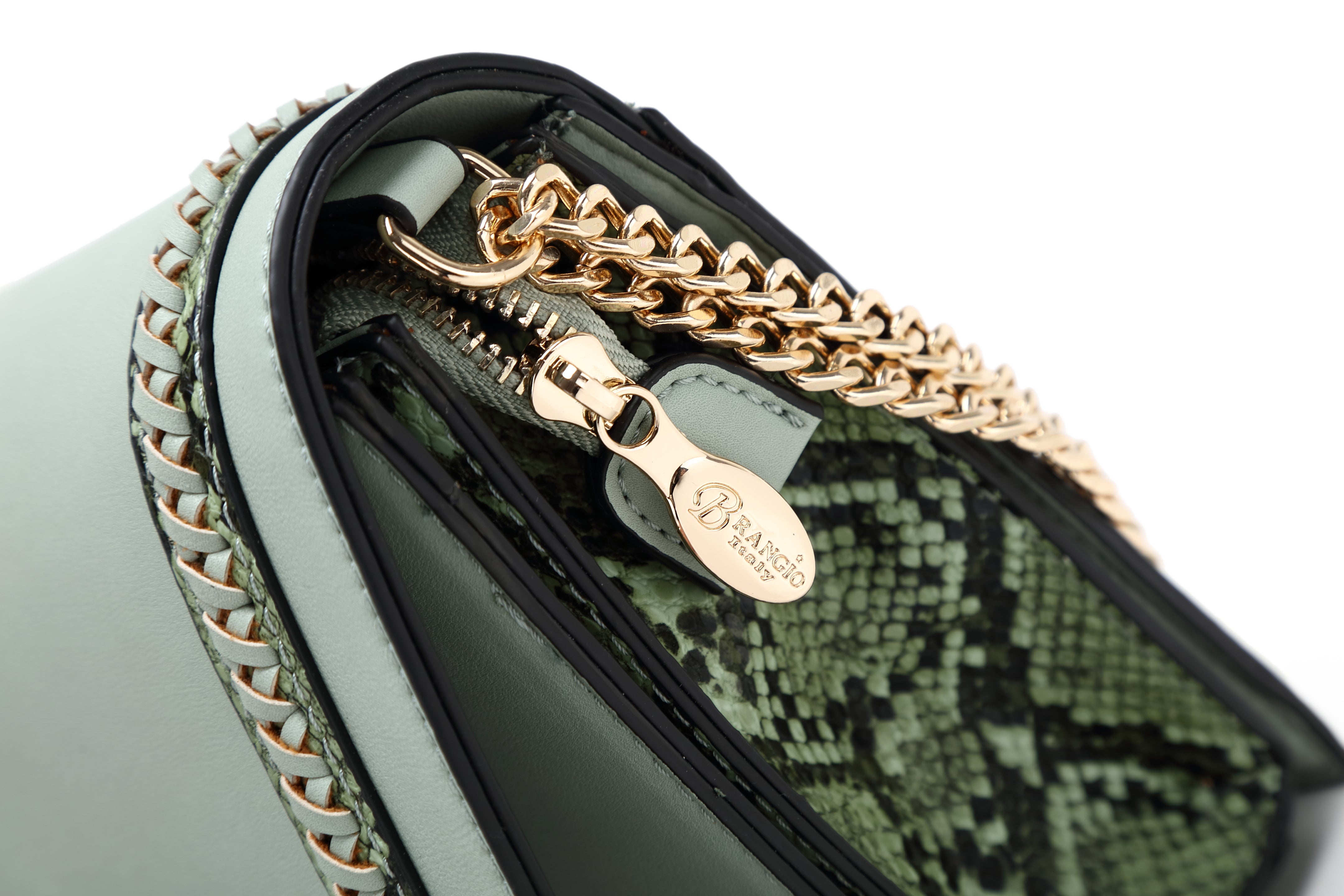 Brangio Italy Chain Shoulder Bag for Women - Designer Crossbody Purse