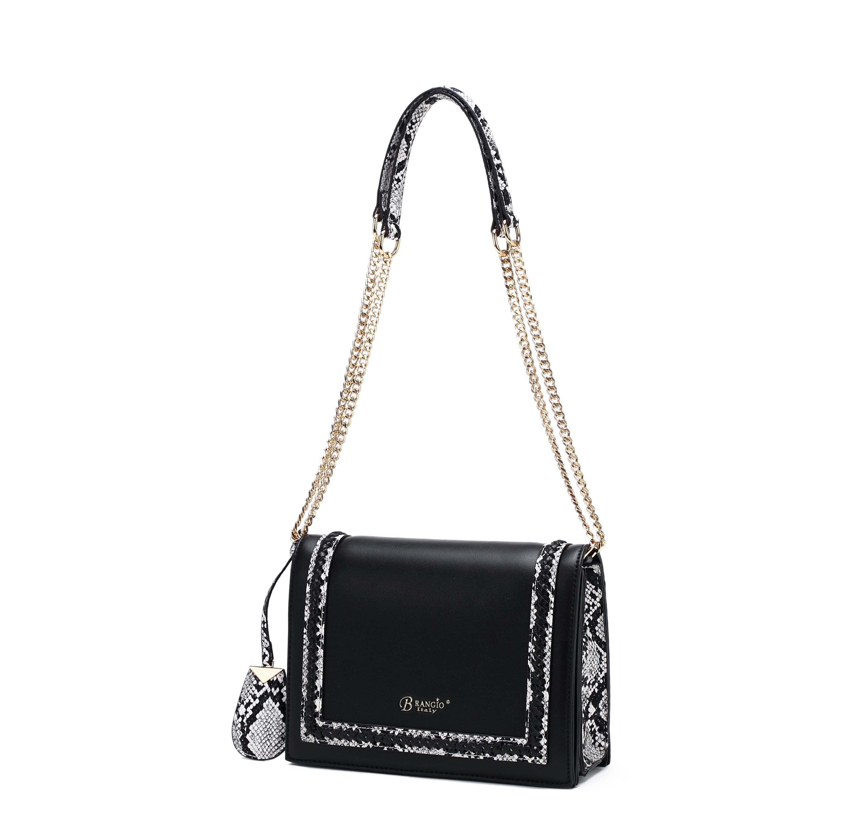 Brangio Italy Chain Shoulder Bag for Women - Designer Crossbody Purse