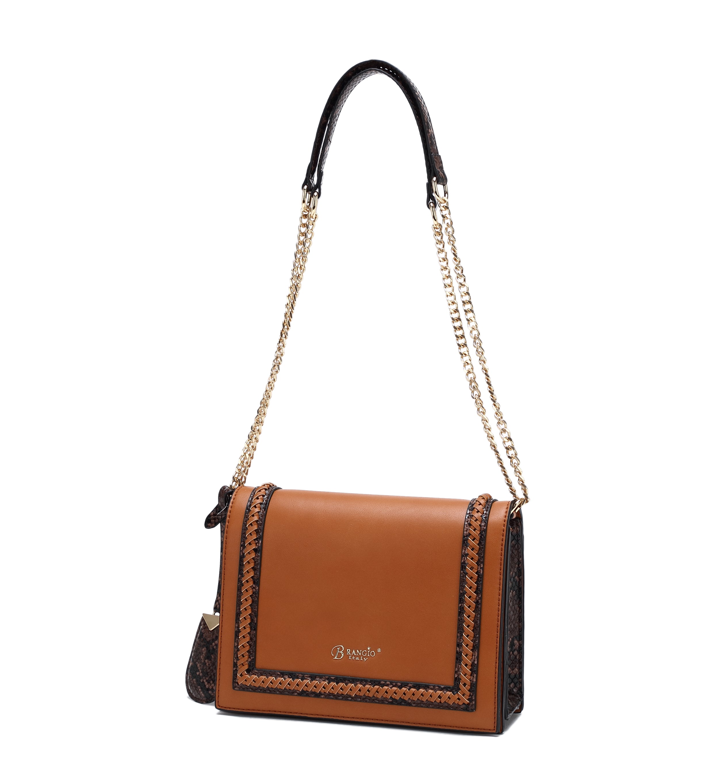 Brangio Italy Chain Shoulder Bag for Women - Designer Crossbody Purse