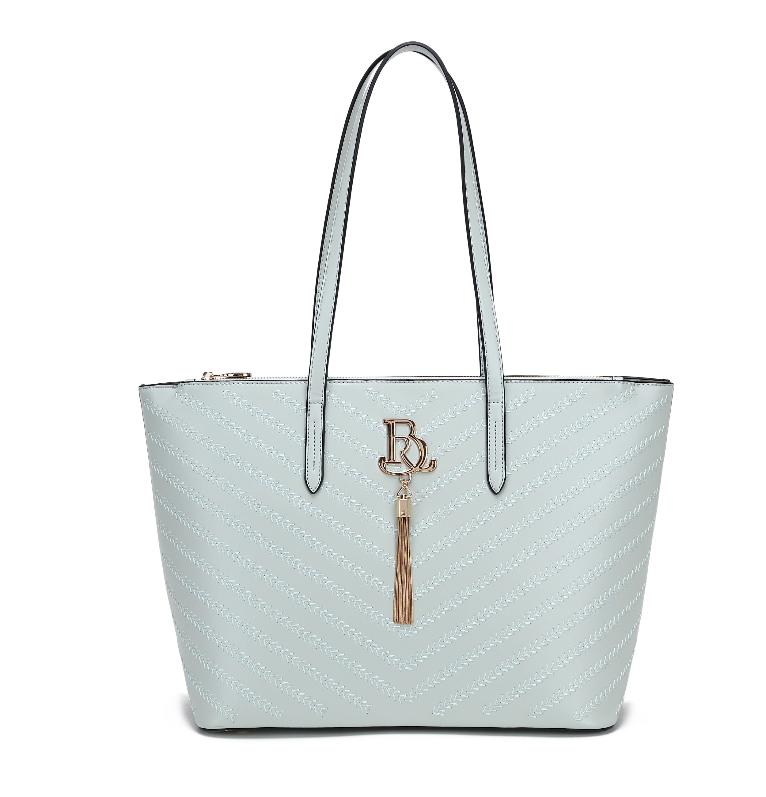 Brangio Italy Elegant Chevron Embossed Tote Bag