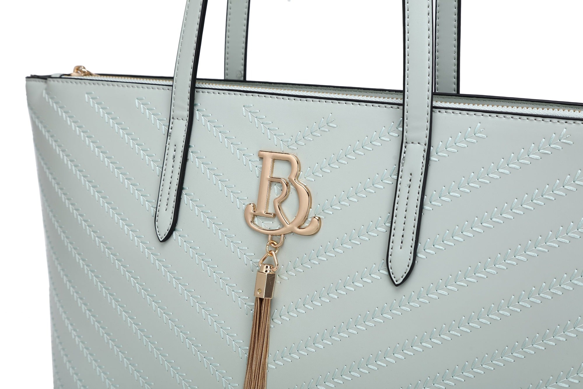 Brangio Italy Elegant Chevron Embossed Tote Bag