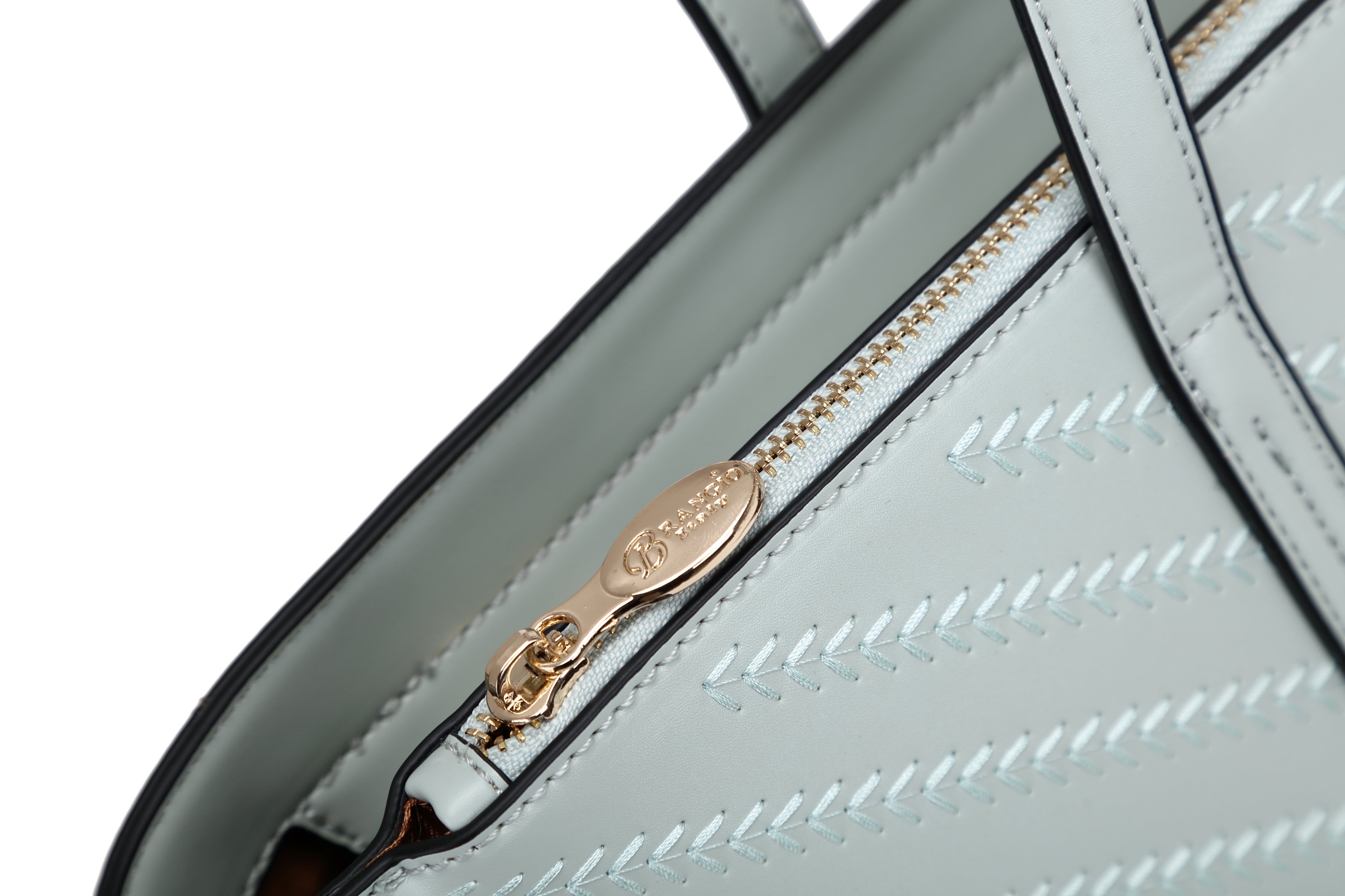 Brangio Italy Elegant Chevron Embossed Tote Bag