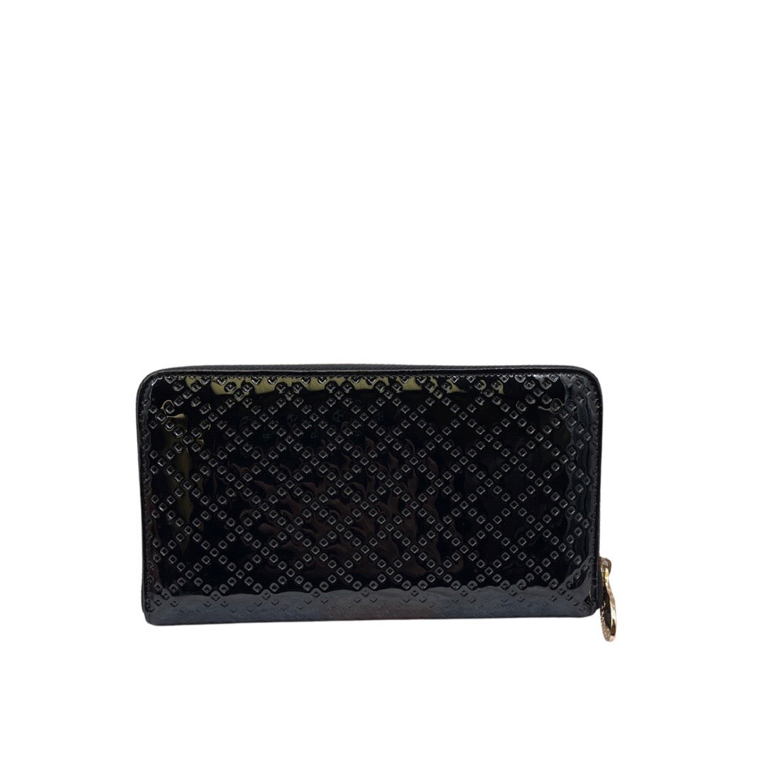 Brangio Italy Luxury Designer Glossy Embossed Zip Wallet