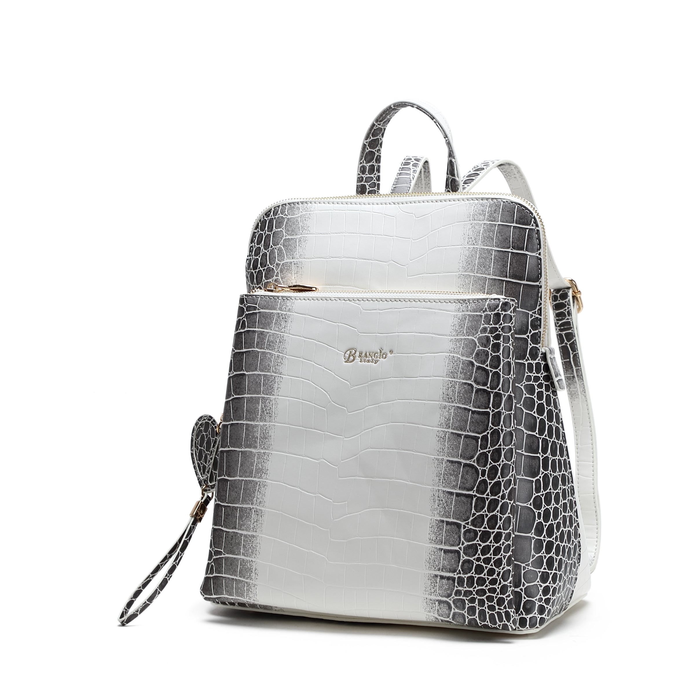 Brangio Croc-Embossed Convertible Backpack