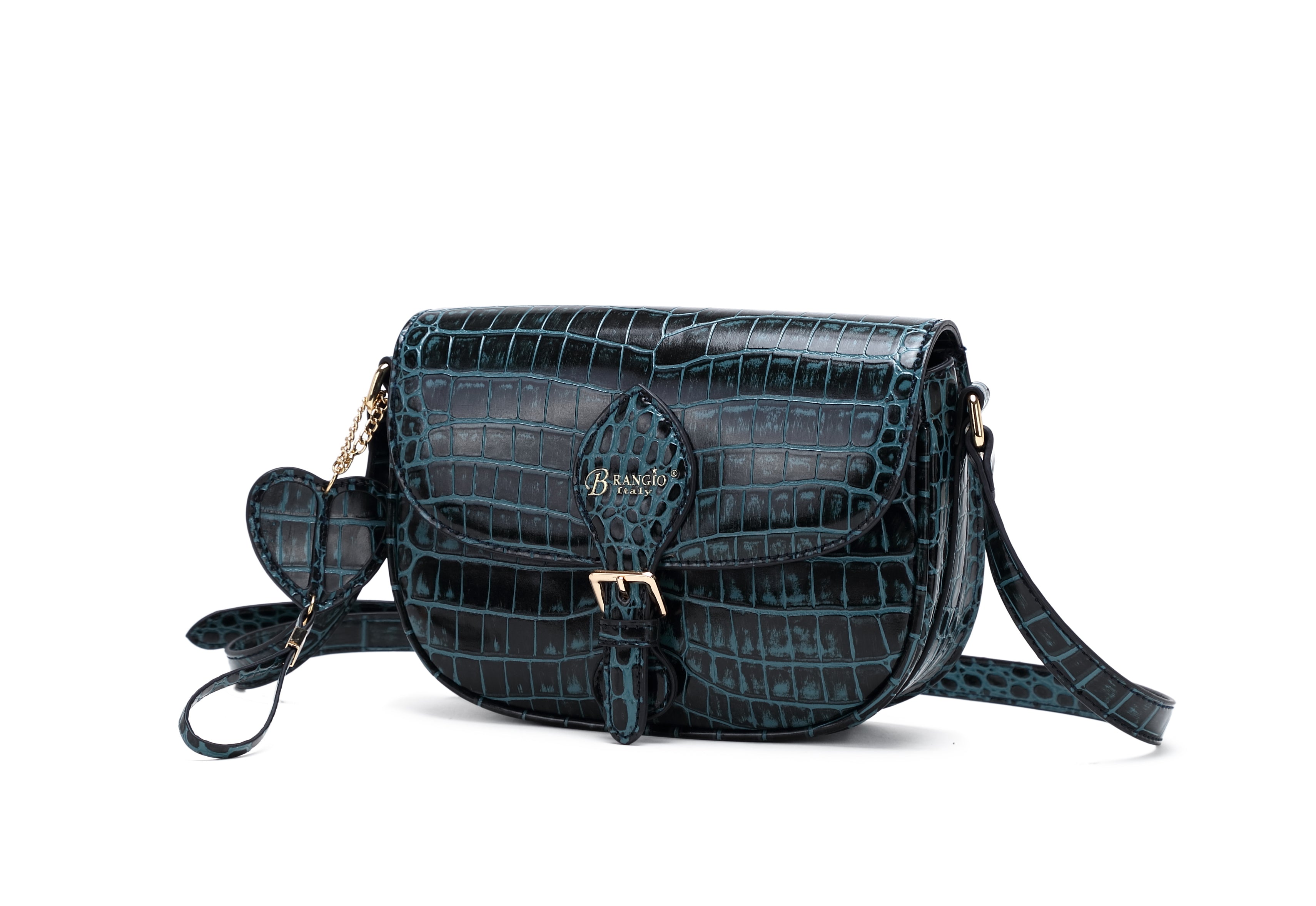 Brangio Croc-Embossed Crossbody Bag