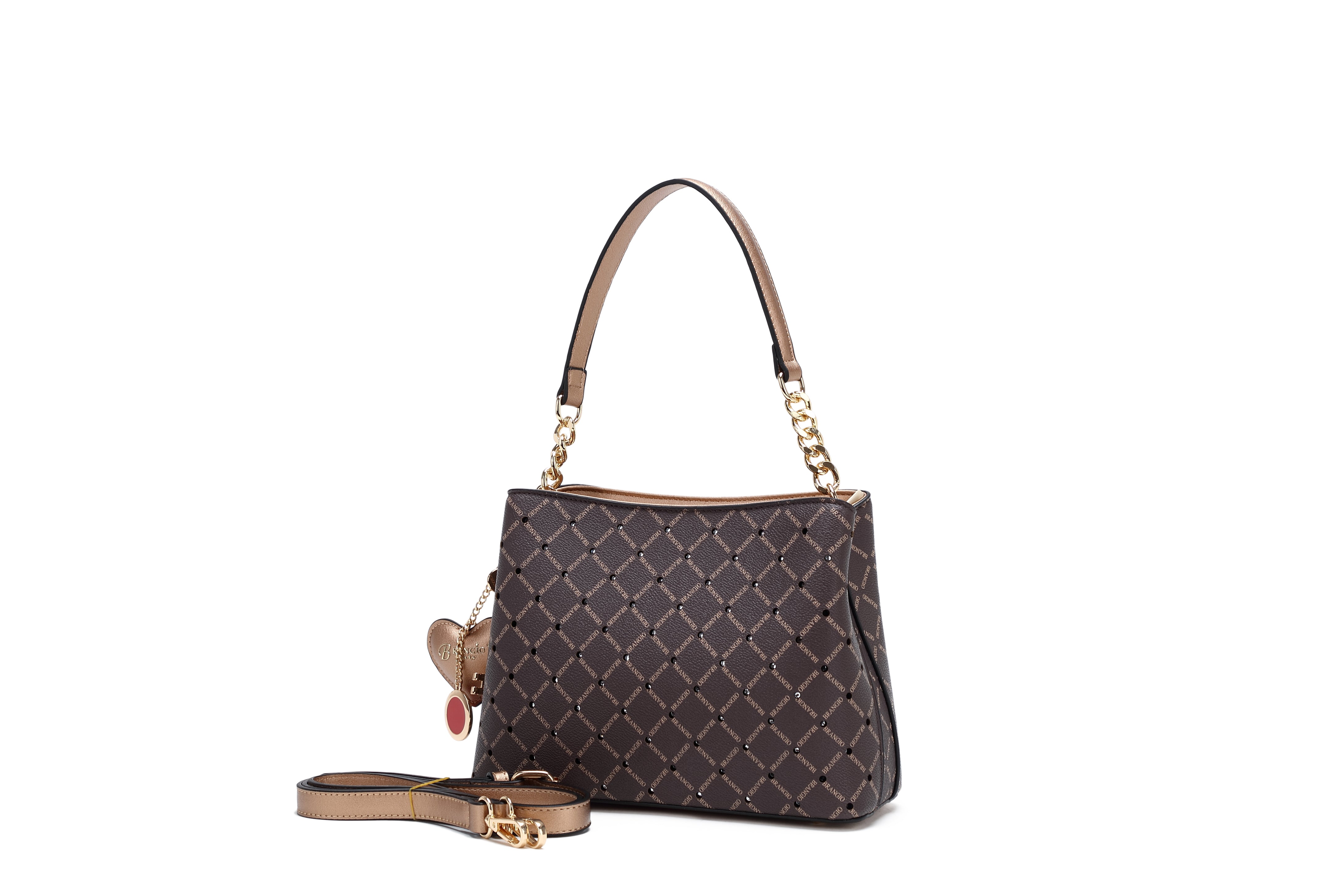 Brangio Italy Diamond Luxe Chain Hobo Bag & Crossbod Bag