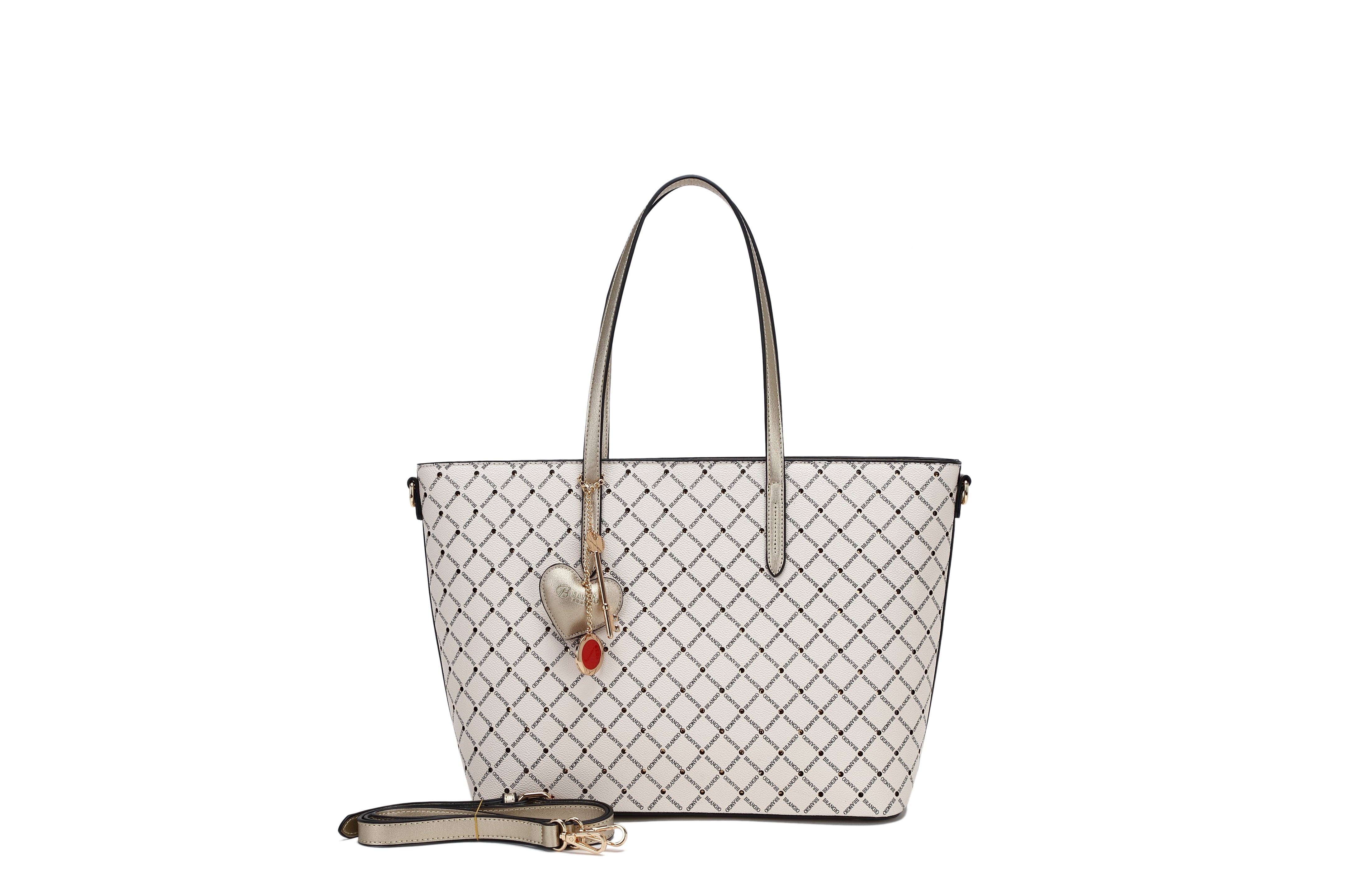 Brangio Italy Luxe Diamond Love Crystal Stud Tote Bag