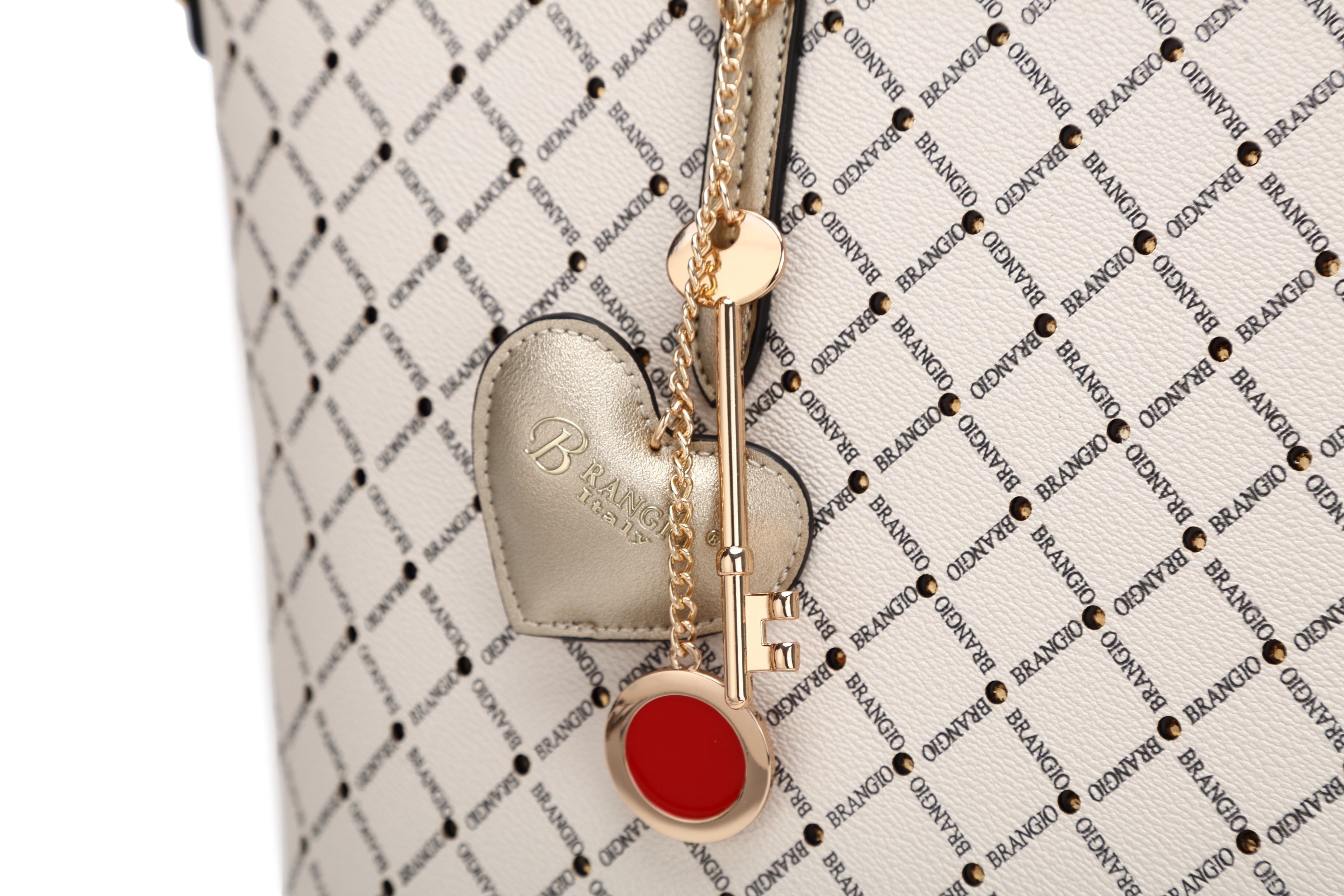 Brangio Italy Luxe Diamond Love Crystal Stud Tote Bag