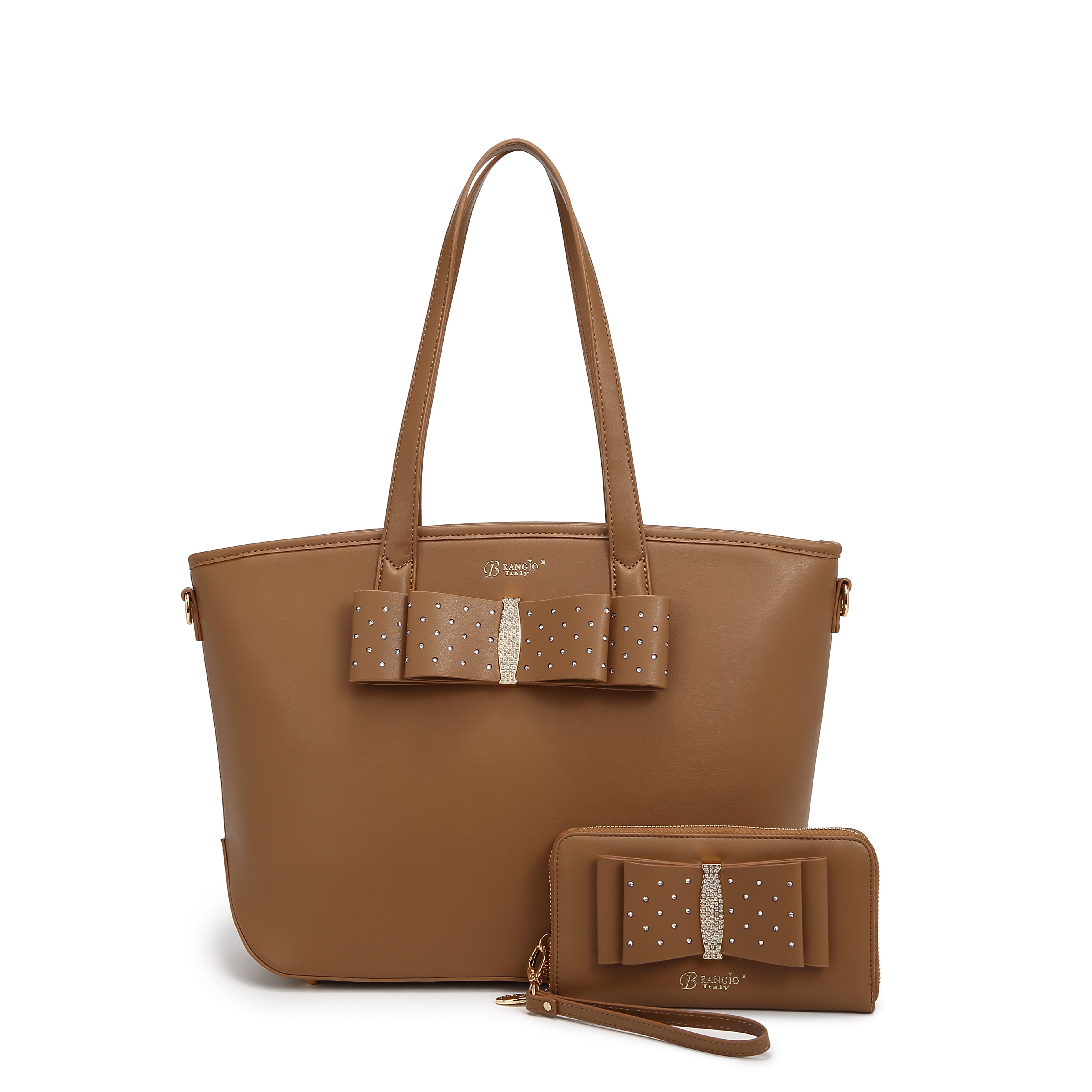 Ribbon Romance Tote Handbag with Rhinestones