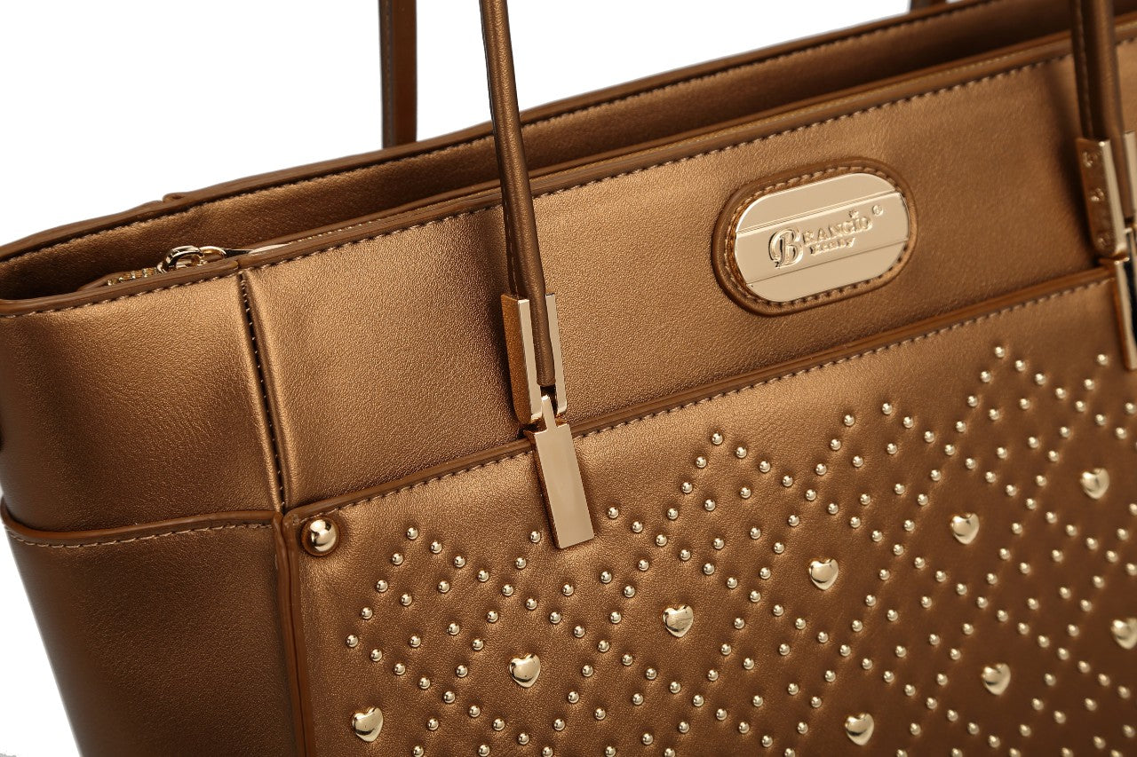 Brangio Italy Luxe Heart Love Lightning Tote Bag