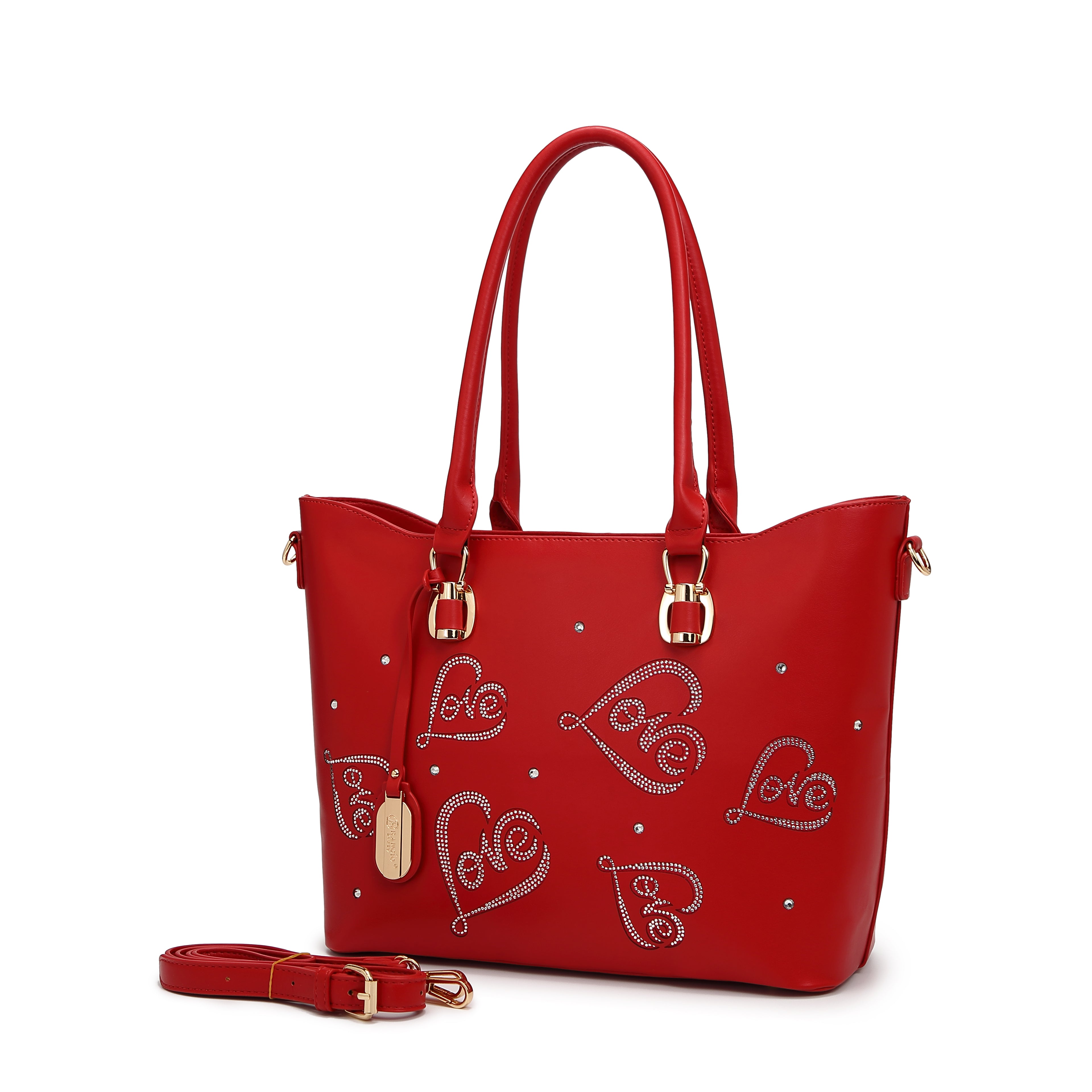 Brangio Elegant Love-Embellished Tote Bag