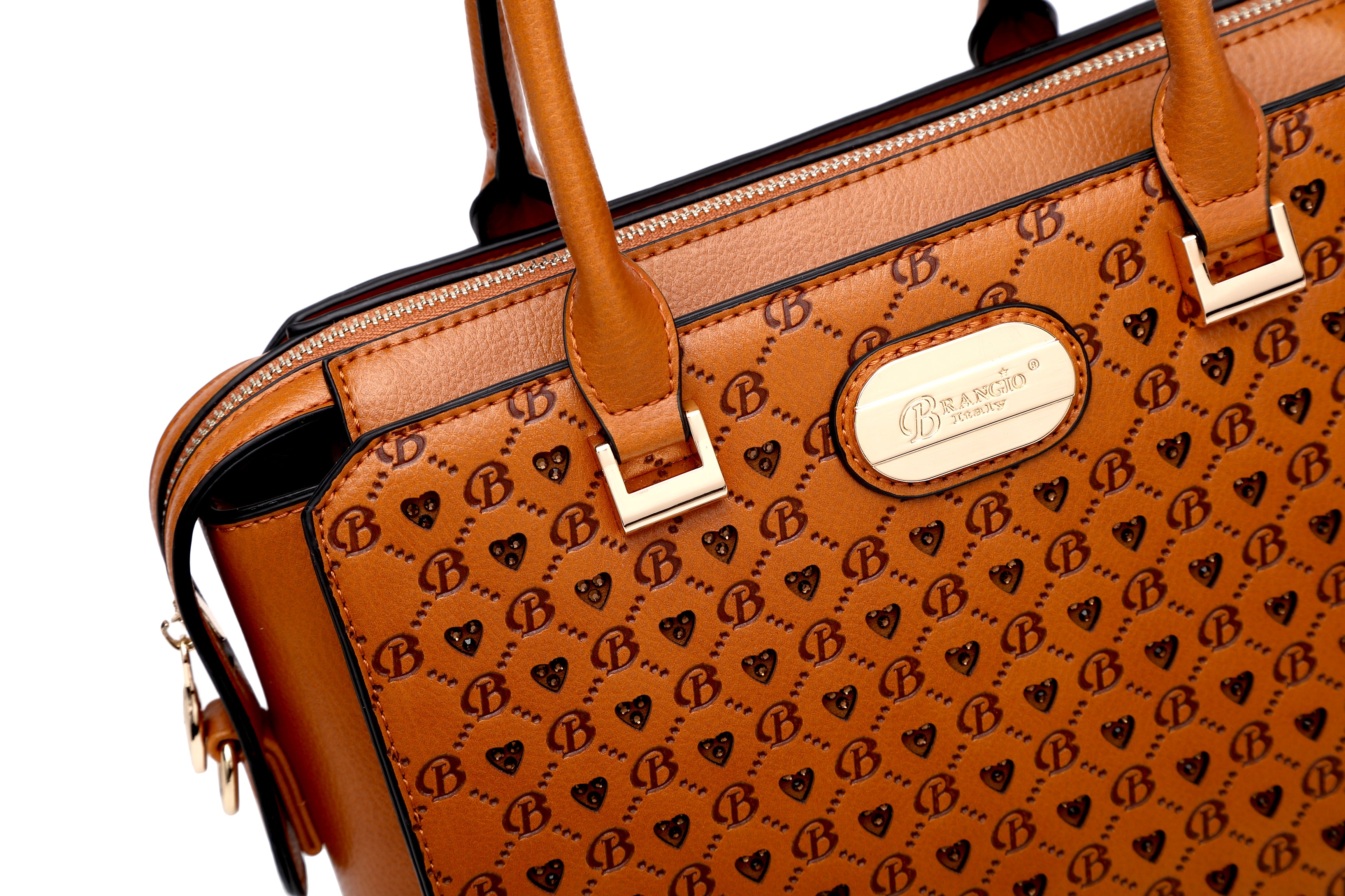 Millionaire Double Layer Crystal Engraved Matte Satchel - Brangio Italy Collections