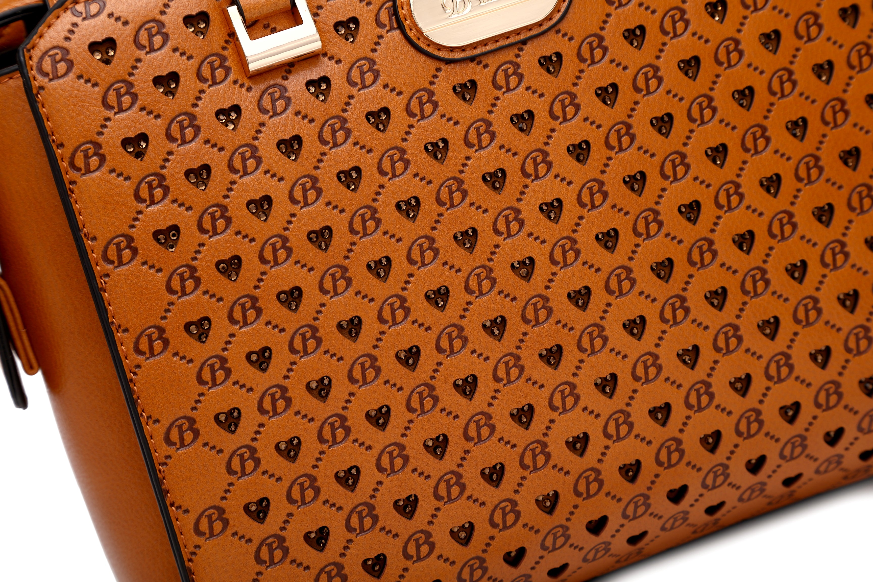 Millionaire Double Layer Crystal Engraved Matte Satchel - Brangio Italy Collections