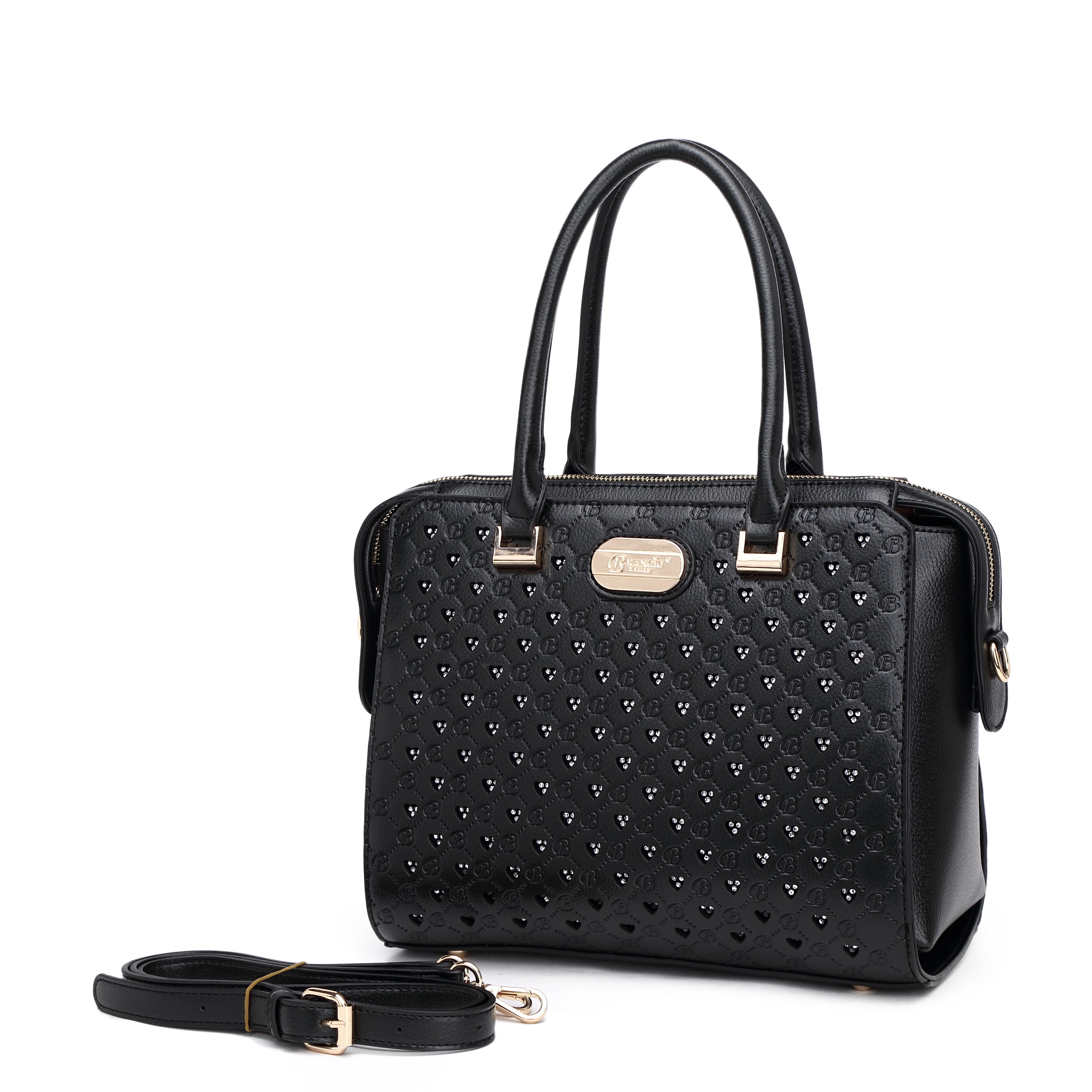 Millionaire Double Layer Crystal Vegan Leather Bag + Wallet Set