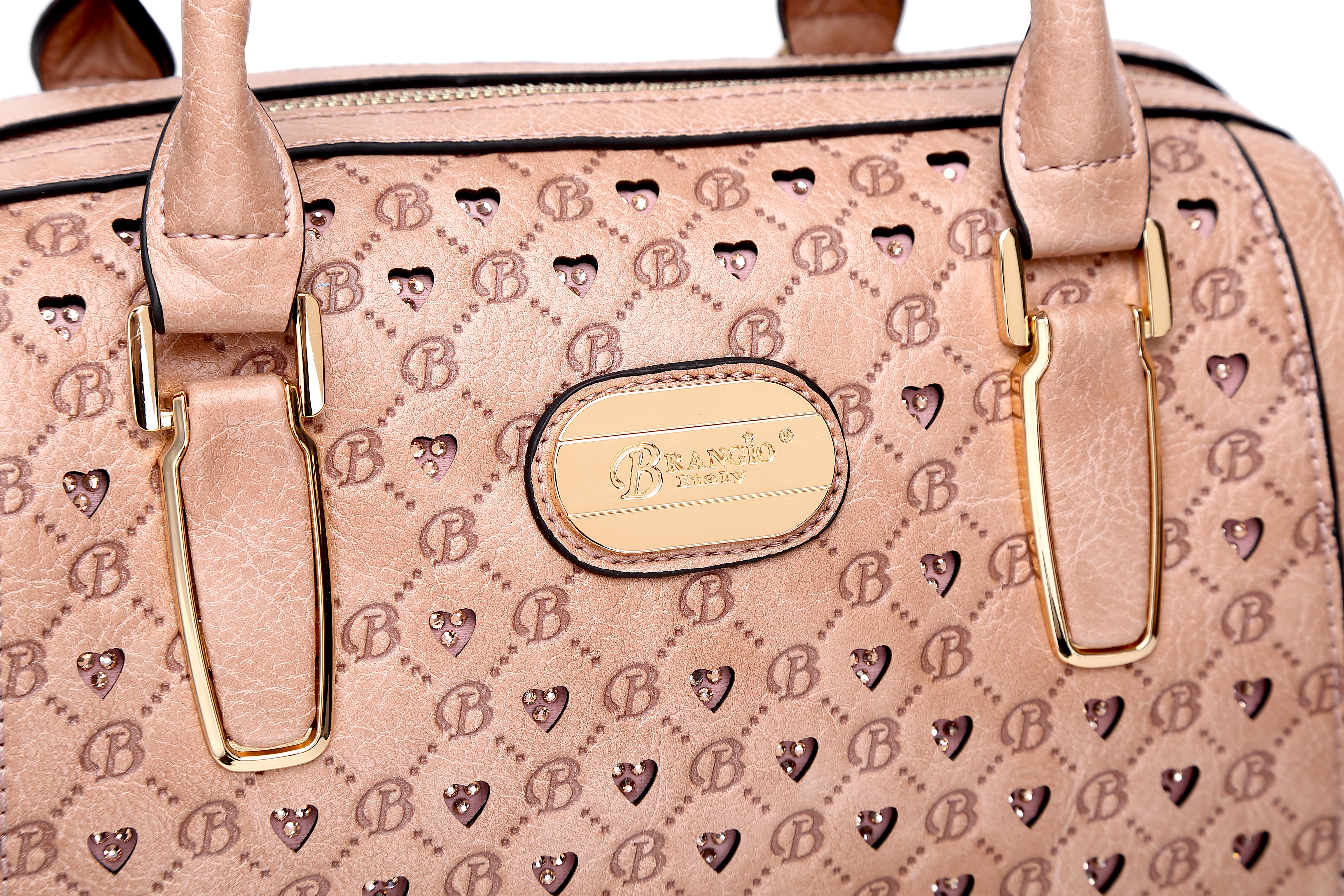 Millionaire Goddess Double Layer Crystal Engraved Dome Satchel - Brangio Italy Collections