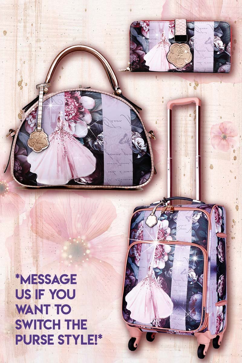 Blossomz 3PC Set | Tote + Travel Carry On Bags [BBL6999-8606-WA]