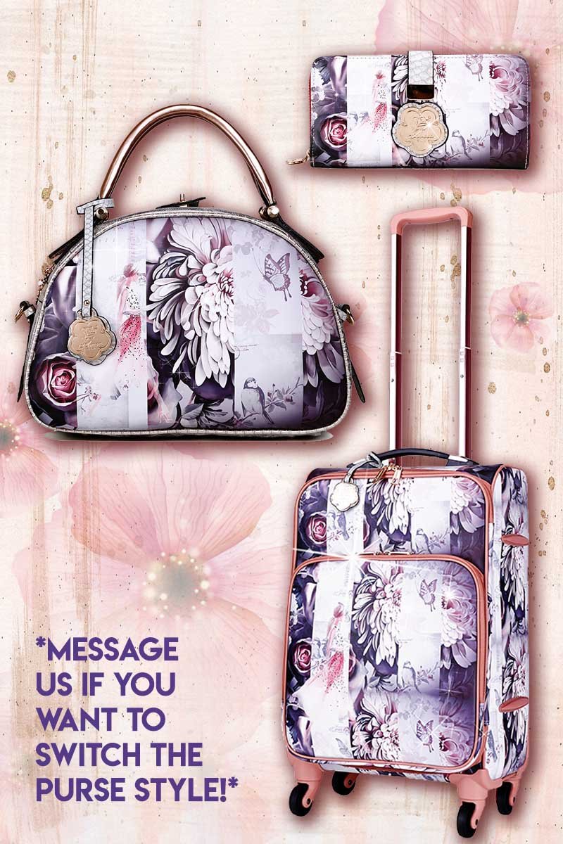 Blossomz 3PC Set | Tote + Travel Carry On Bags [BBL6999-8606-WA]