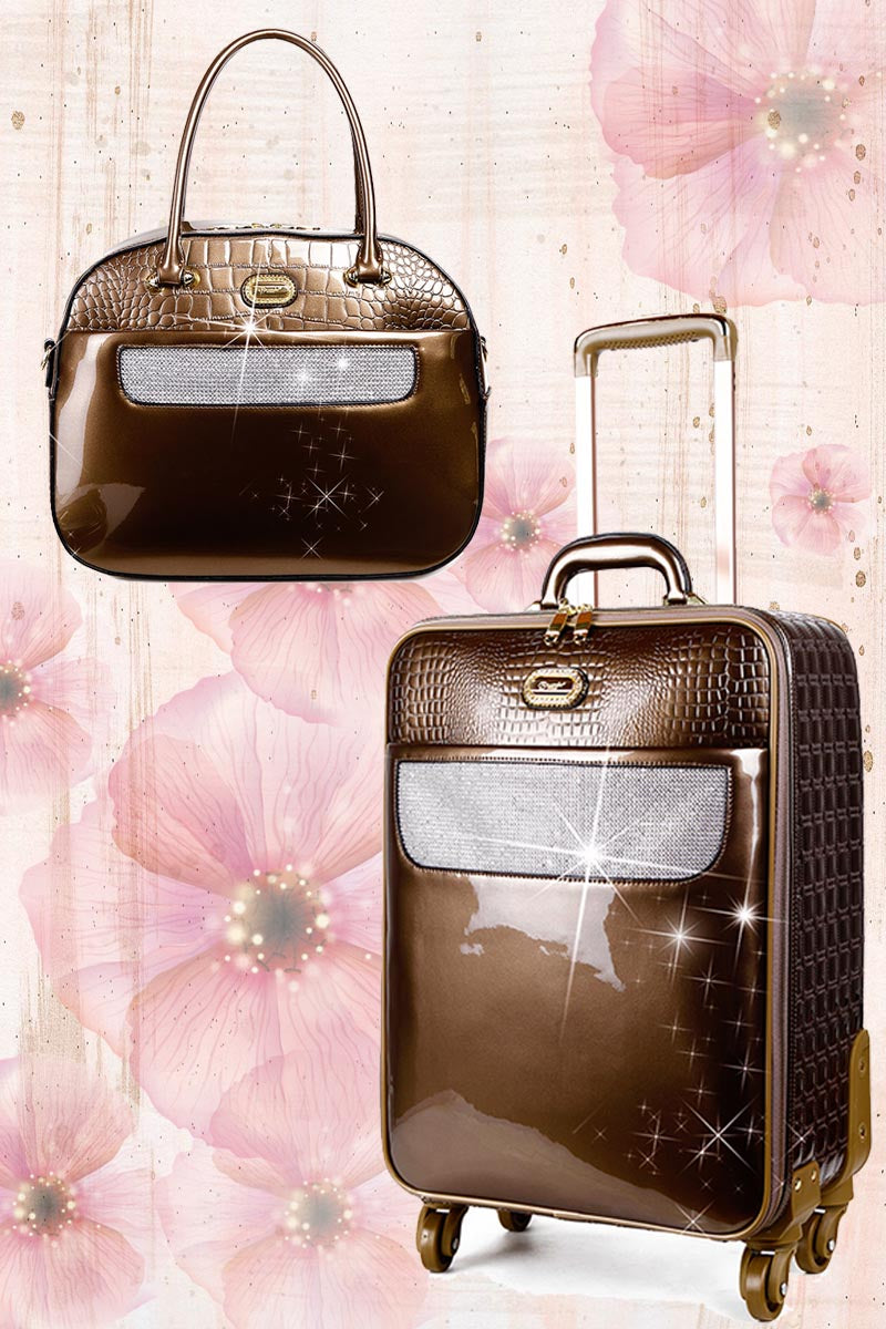 Sleek & Steady 2PC Set | Signature Away Luggage Set for Travel with Crossbody Bag - Brangio Italy Co.
